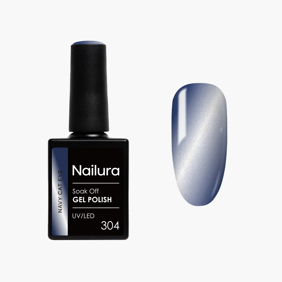 Nailura - Gel Polish 304 - Navy Cat Eye - Navy Blue - 10 ml - Navy Cat Eye v:1935234