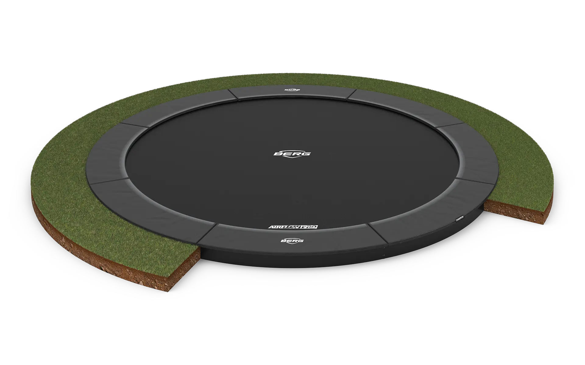 BERG - FlatGround Champion 380 Trampoline (Sport) - Grey (38.12.03.01) - Gratis frakt v:9195031
