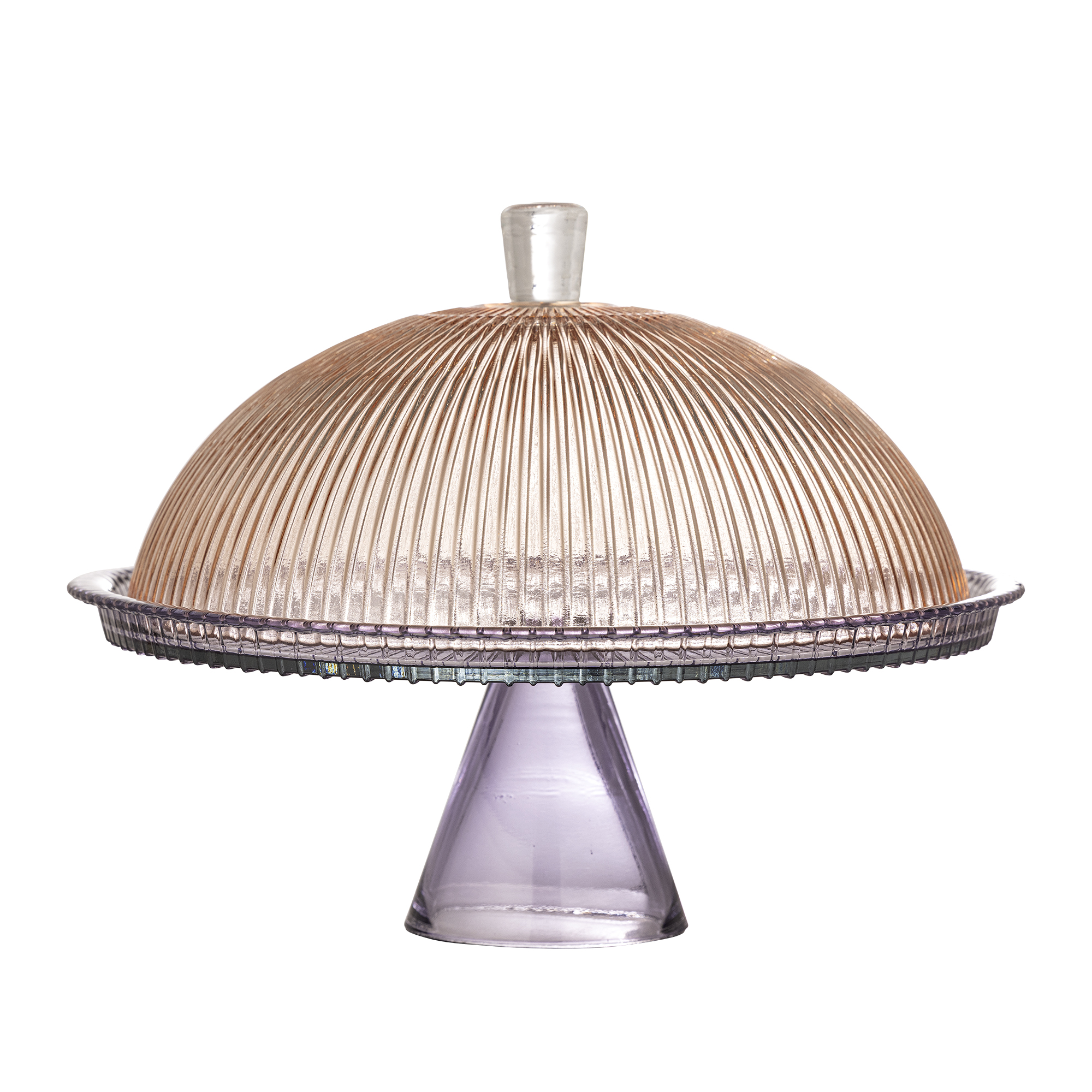 Bloomingville - Tayo Cake Tray with Dome - Multi - Glass v:5799072