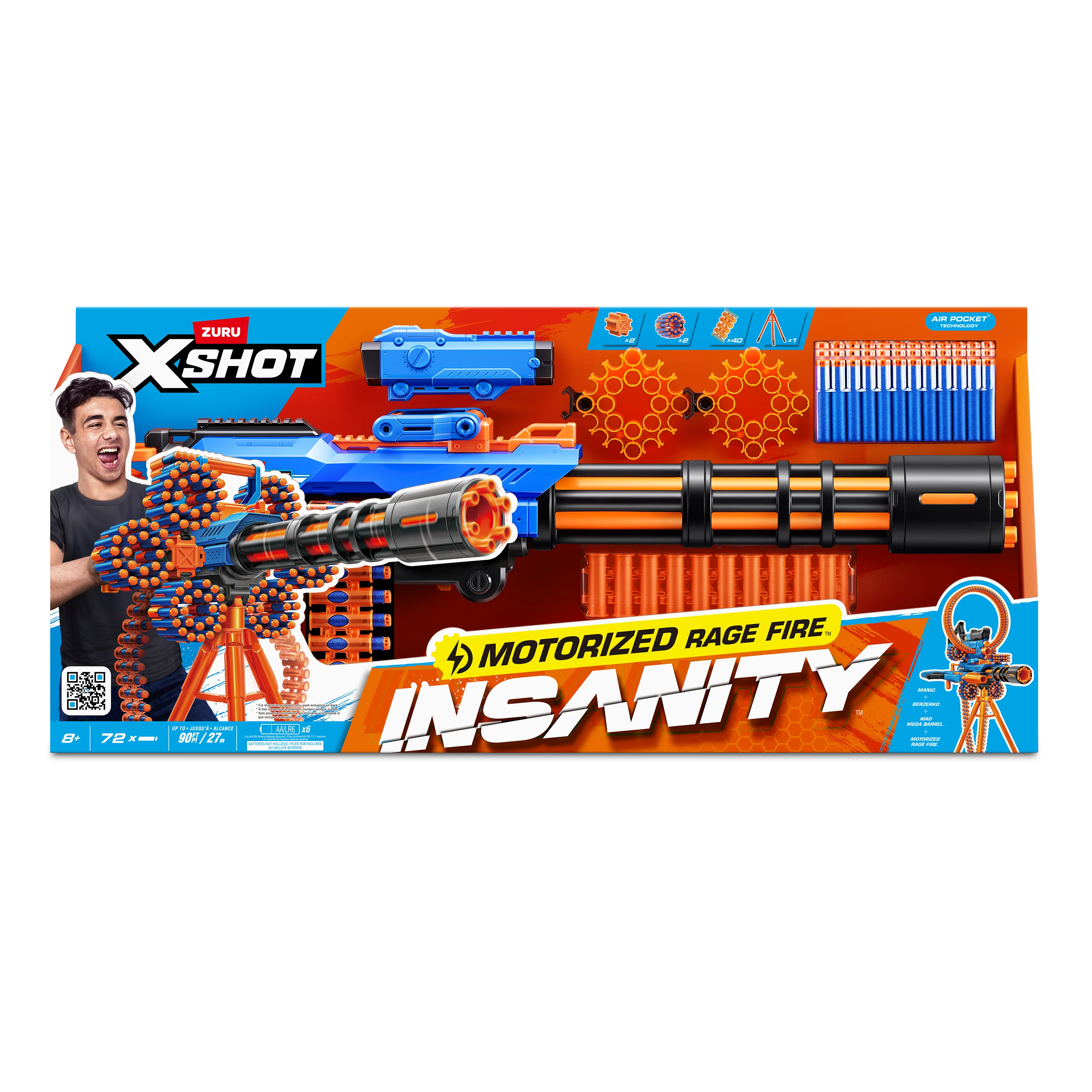 XSHOT – Insanity Blaster Rage Fire, 72 darts (36605) – Gratis frakt v:3983409