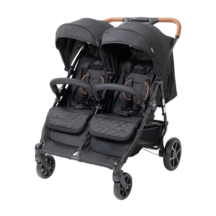 Babytrold - OS2 Twin Pushchair - Black - Black - Gratis frakt v:7278576