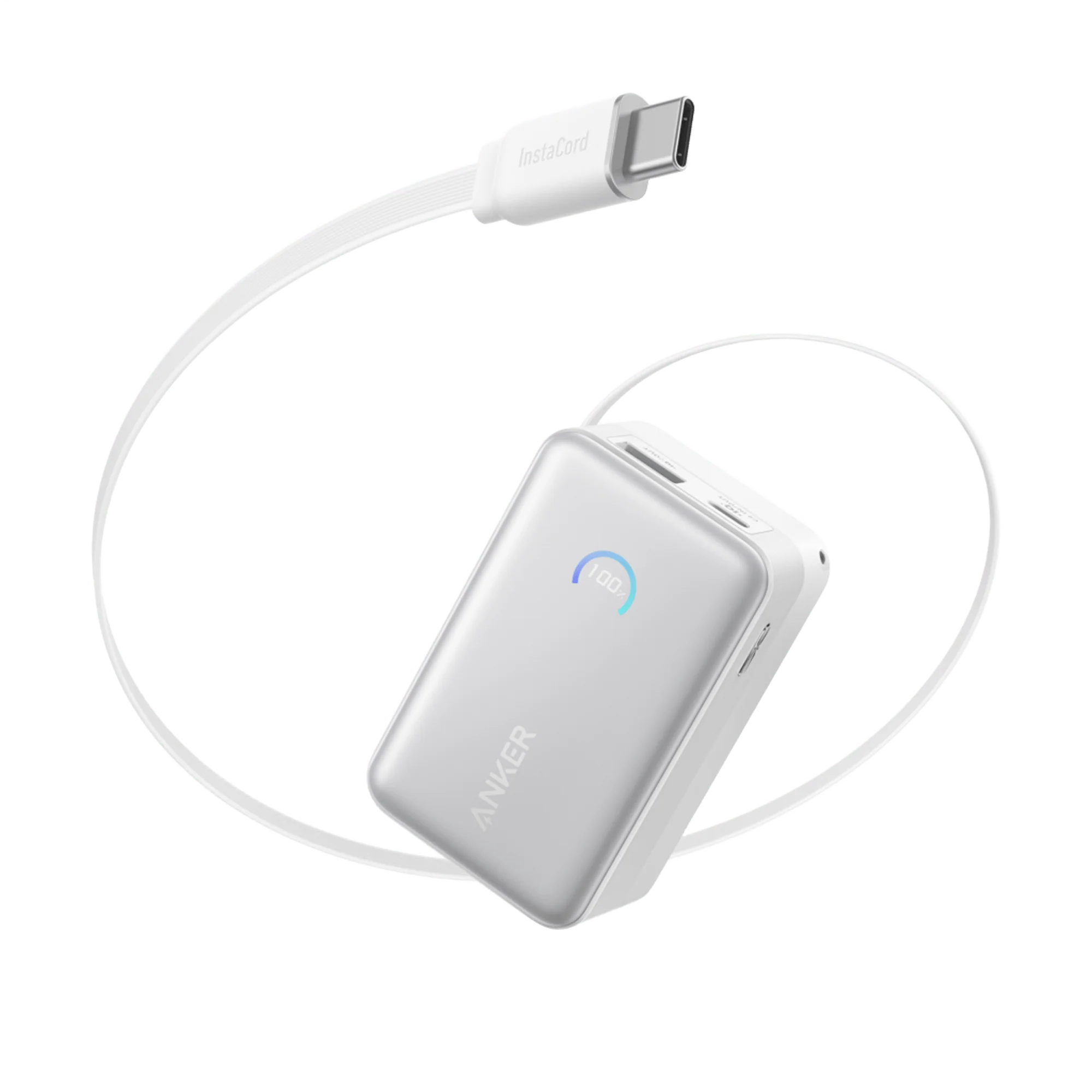 Anker Nano Powerbank (10K, 45W, Med Innebygd USB-C-kabel) - Gratis frakt v:4779195