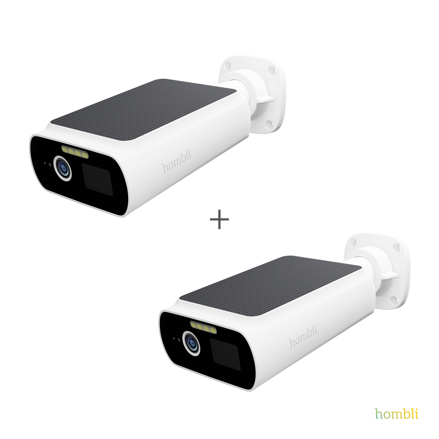 Hombli - Smart Solar Cam 2K, White - Bundle with 2 pcs. - Gratis frakt v:8233764