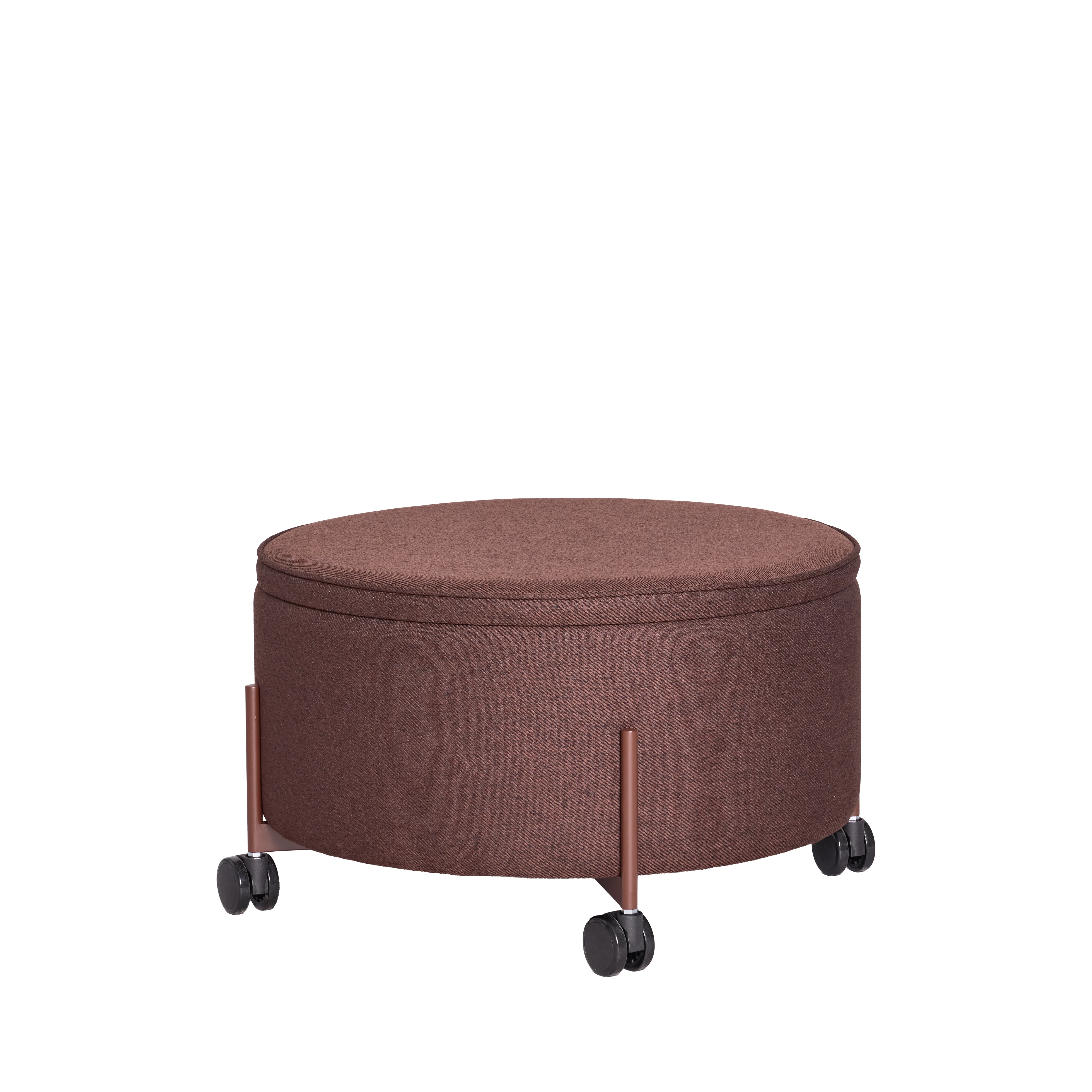 Hübsch - Contain Pouffe Large - Brown - ø67xh38cm - Gratis frakt v:5864343