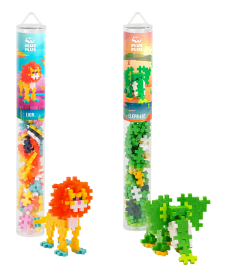 Plus Plus - Elephant & Lion / 2x 100 pcs Tube - Bundle v:8859607