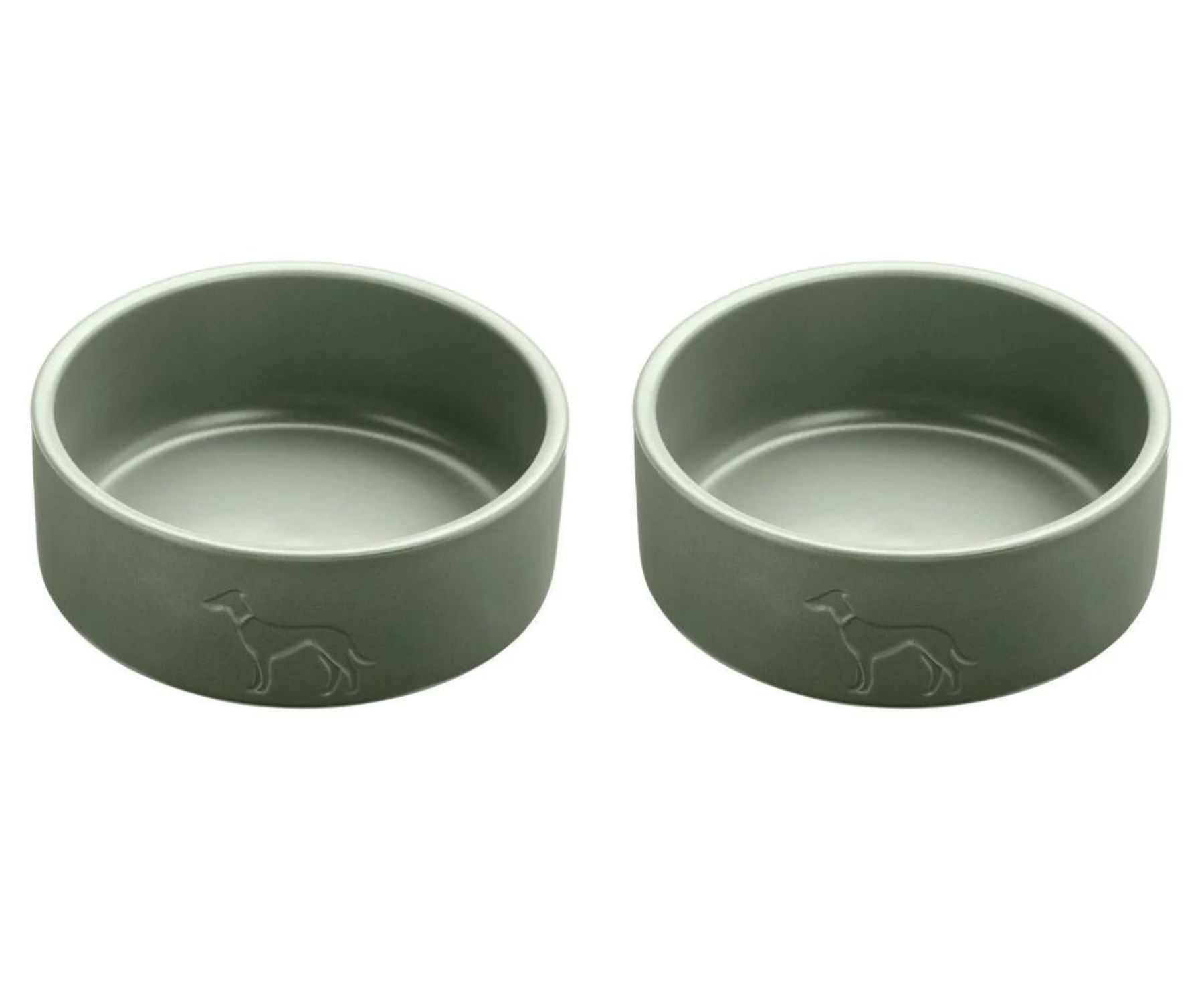 Hunter - 2 x Dog bowl ceramic Osby 550 ml, khaki v:9516432
