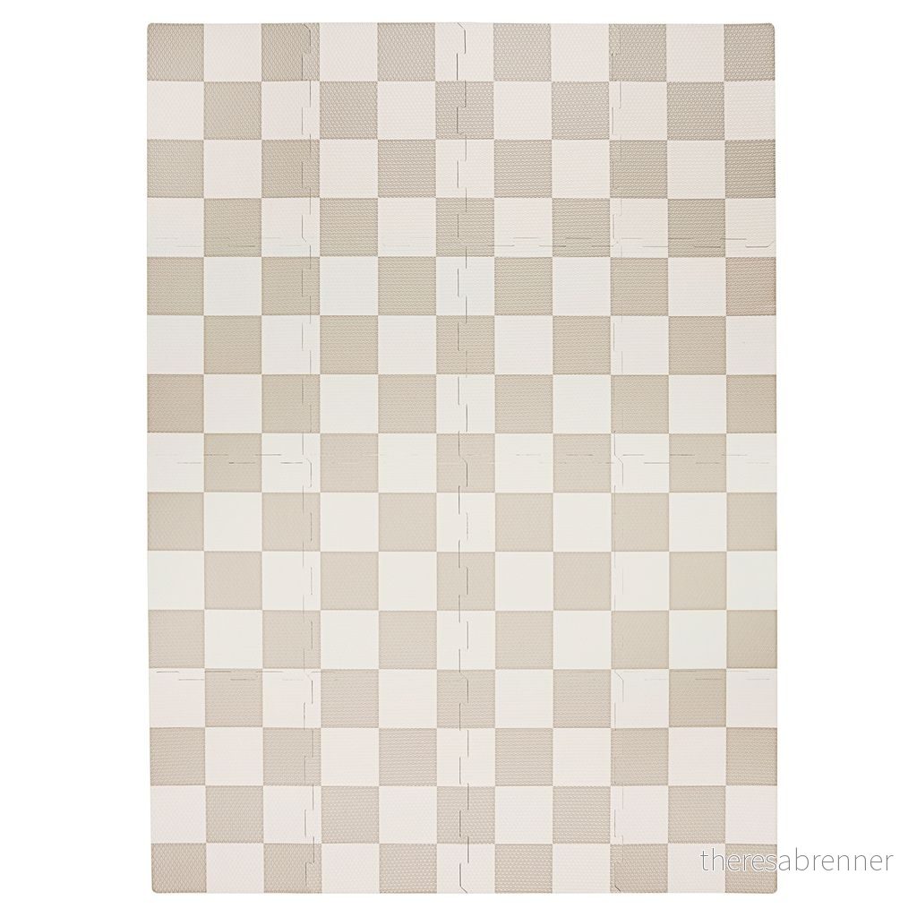 3 Sprouts – Lekematte – Checkerboard beige – 171 cm x 123 cm – Gratis frakt v:7764271