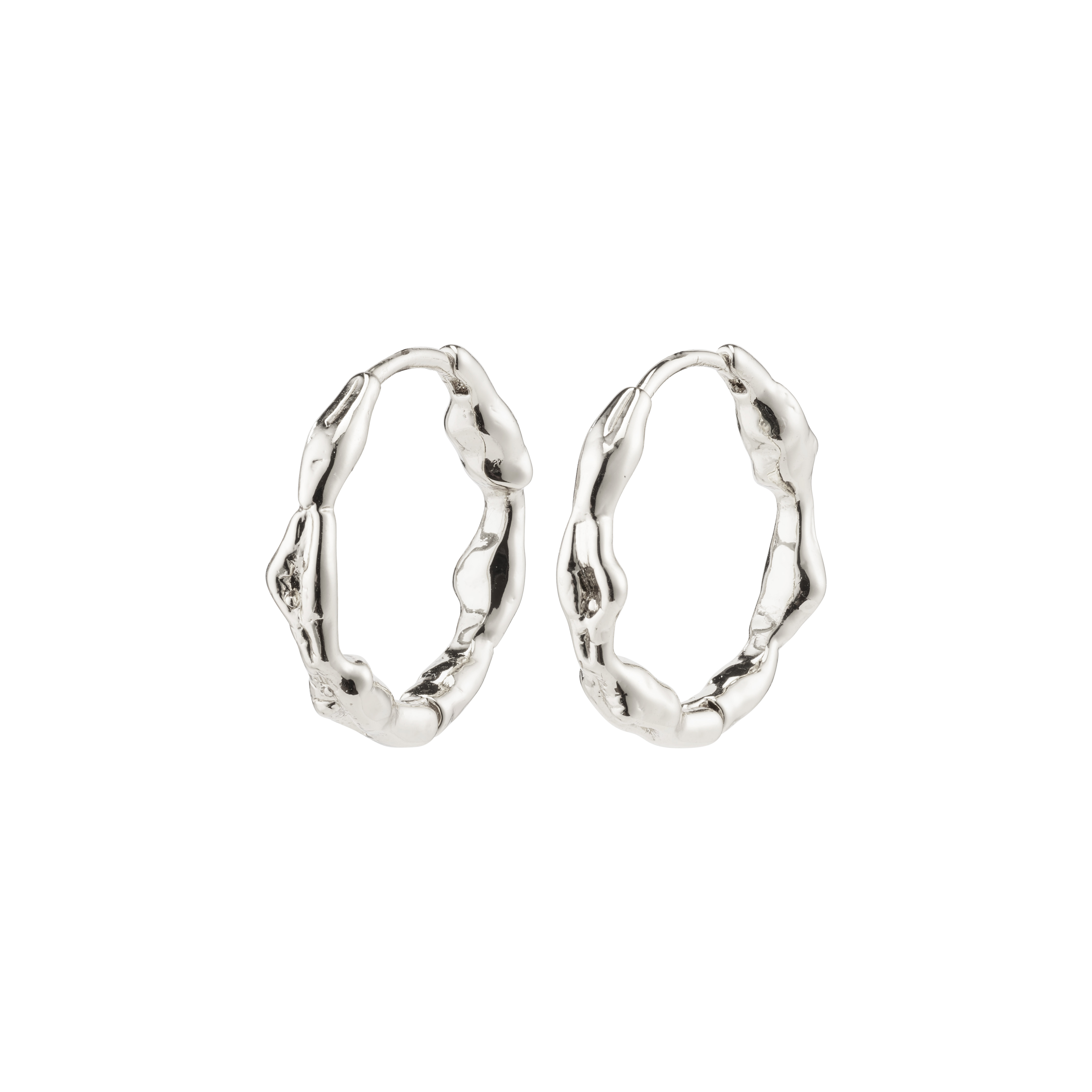 PILGRIM – ZION Organic Shaped Medium Hoops – Silver-Plated v:3565290 PILGRIM – ZION Organic Shaped Medium Hoops – Silver-Plated v:3565290