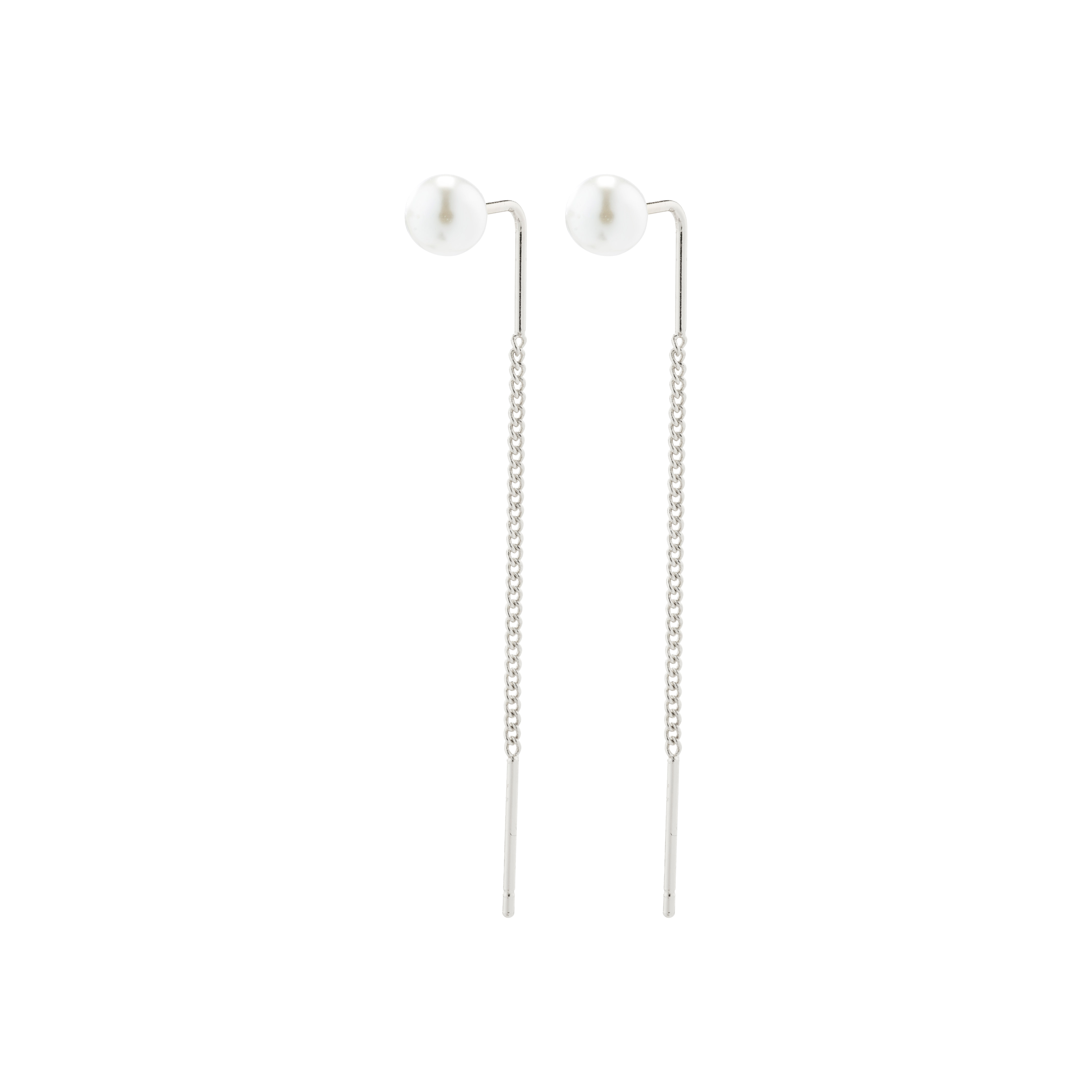 PILGRIM - ELBA Long Chain Pearl Earrings - Silver Plated - 5 mm v:4546460