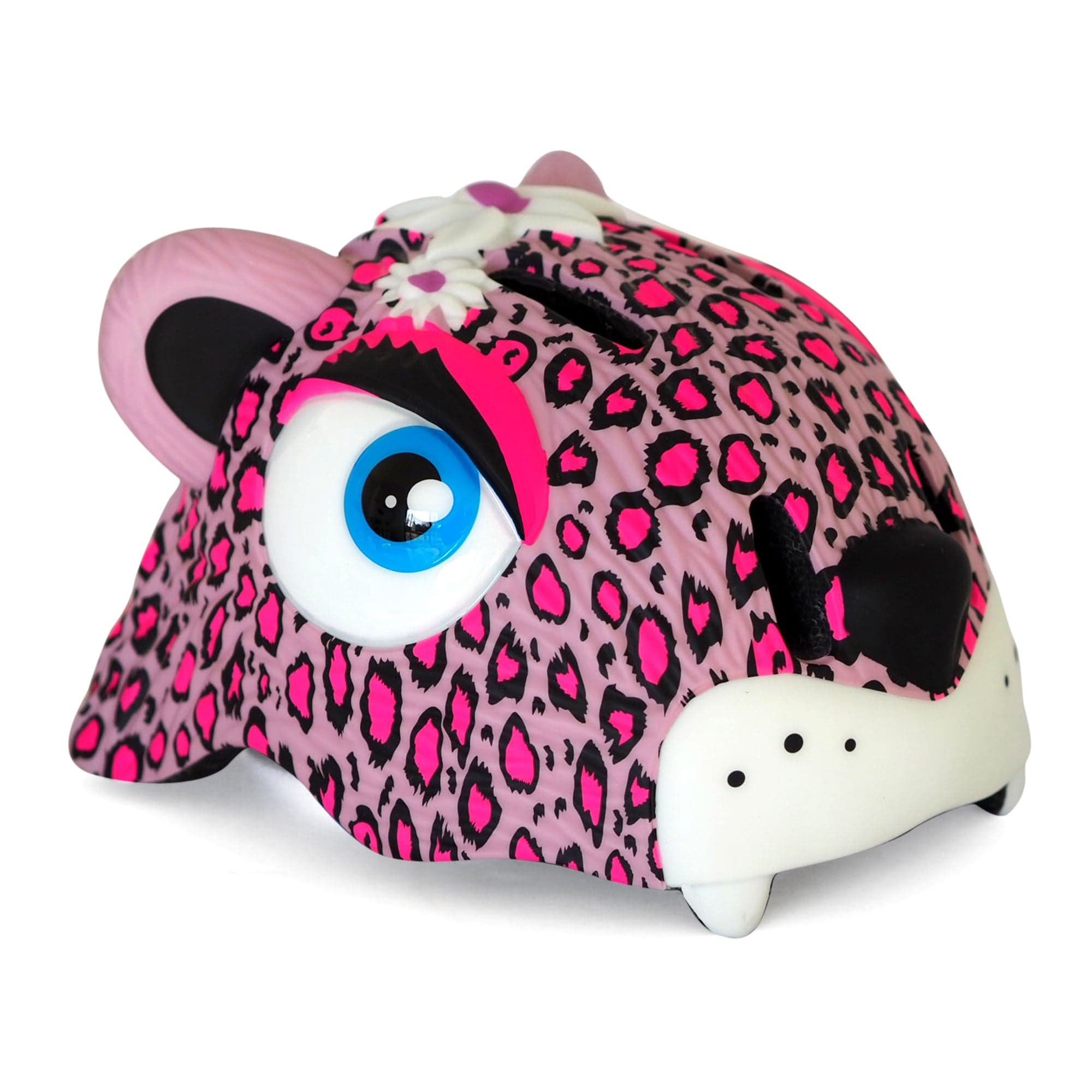 Crazy Safety – Leopard Sykkelhjelm – Rosa (49-55 cm) – Gratis frakt v:7012624