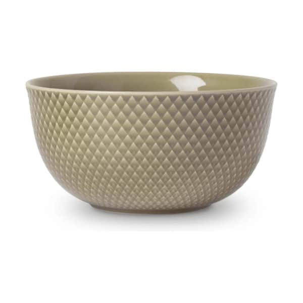 Lyngby Porcelæn - Rhombe Earth Serveringsskål - Ø17.5 cm - Leire - Clay - M - Gratis frakt v:1959009