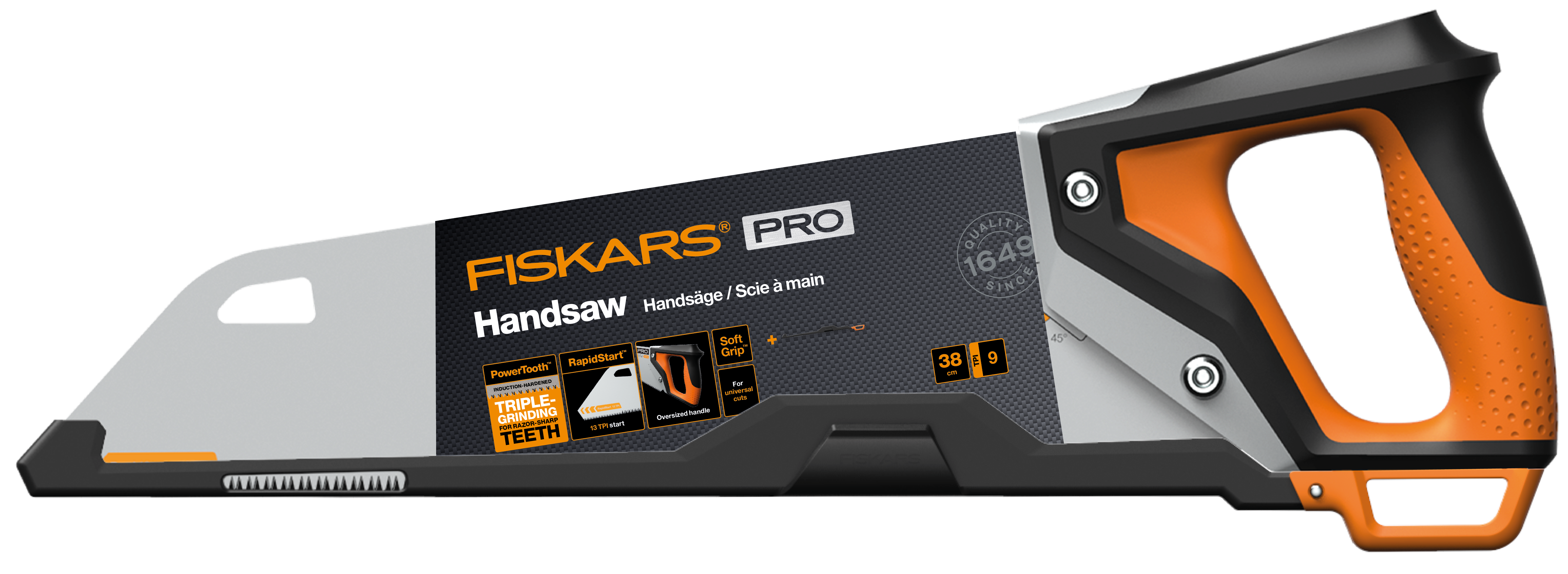 Fiskars - PowerTooth handsaw - 38 cm - 9 tpi v:5668584