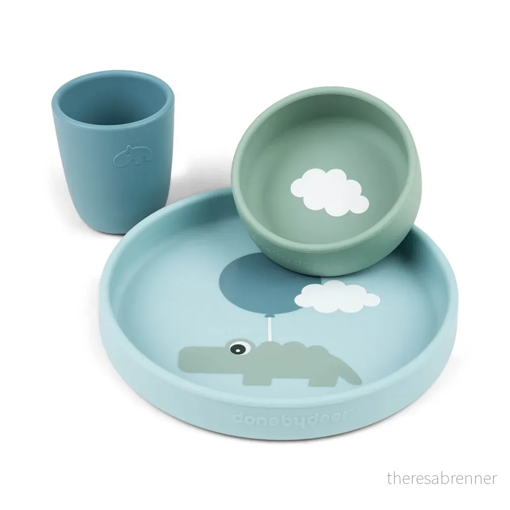 Done by Deer – Silicone dinner set Happy clouds – Blue v:3321423