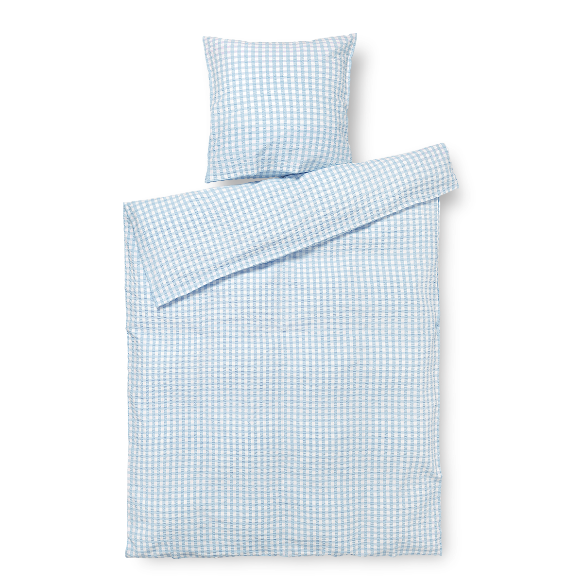 Juna – Bæk&Bølge Sengesett 140×220 cm – Lyseblå & Hvit – Light Blue – Gratis frakt v:2927741