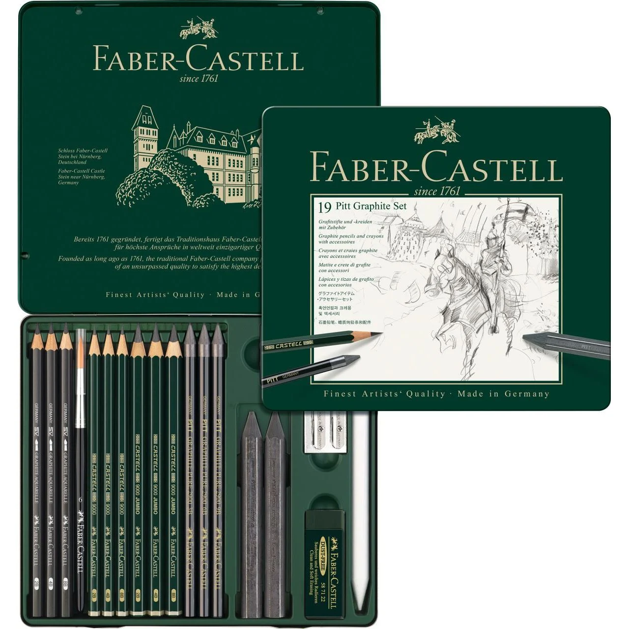 Faber-Castell – Set Pitt Graphite tin of 19 (112973) v:4028654 Faber-Castell – Set Pitt Graphite tin of 19 (112973) v:4028654