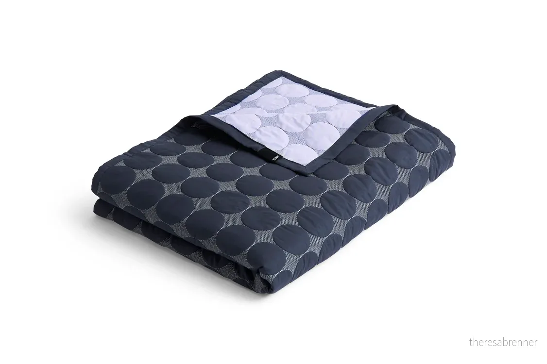 HAY - Mega Dot Sengeteppe - B195 x L245 cm - Midnattsblå - Midnight Blue - Gratis frakt v:4150909