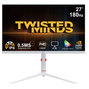 Twisted Minds – Arctic Pro Series 27" FHD – 180HZ 0.5MS Fast IPS HDMI 2.1 Gaming Monitor – White – Gratis frakt v:8281665 Twisted Minds – Arctic Pro Series 27" FHD – 180HZ 0.5MS Fast IPS HDMI 2.1 Gaming Monitor – White – Gratis frakt v:8281665