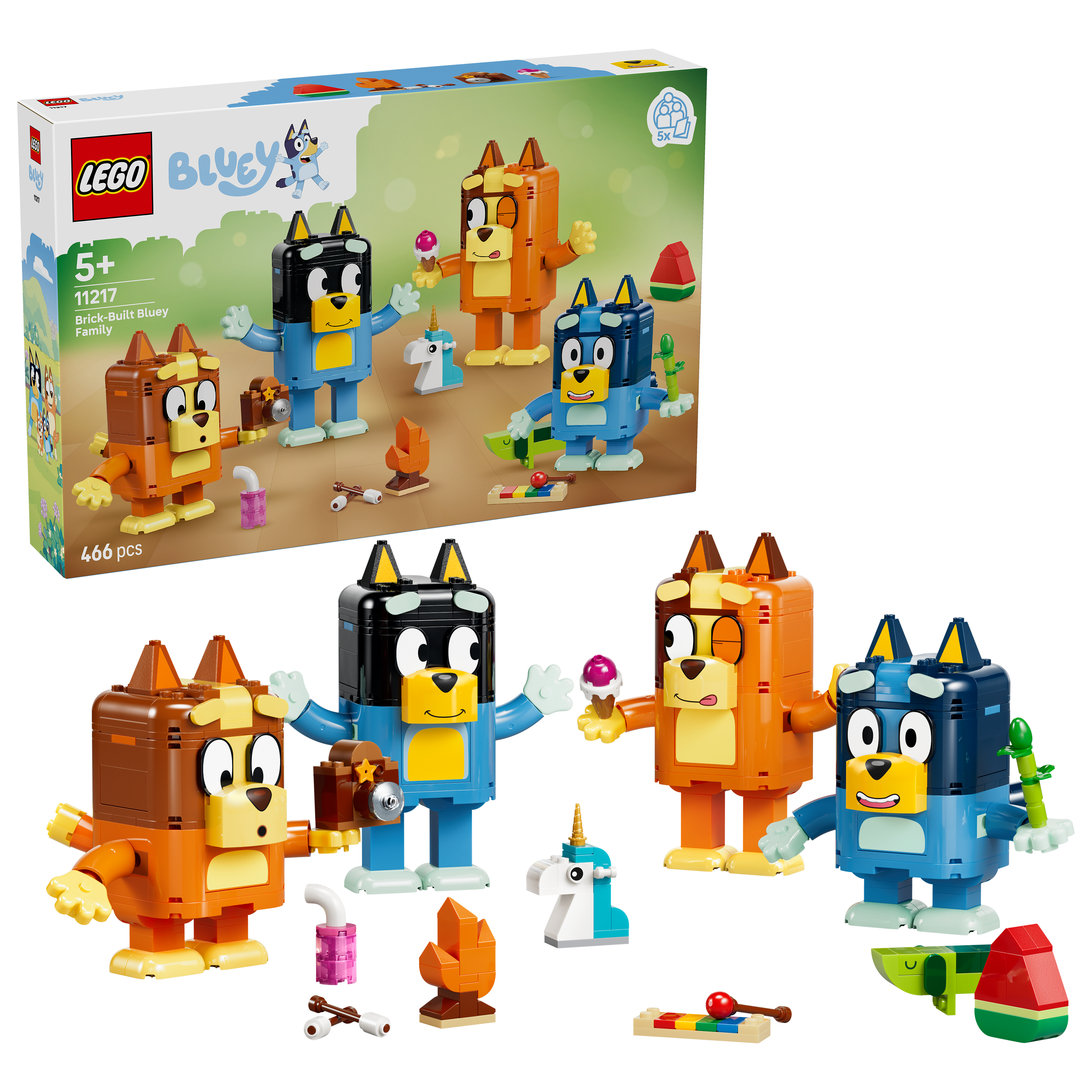 LEGO - Bluey - Bygg Bluey-familien (11217) - Gratis frakt v:9935021