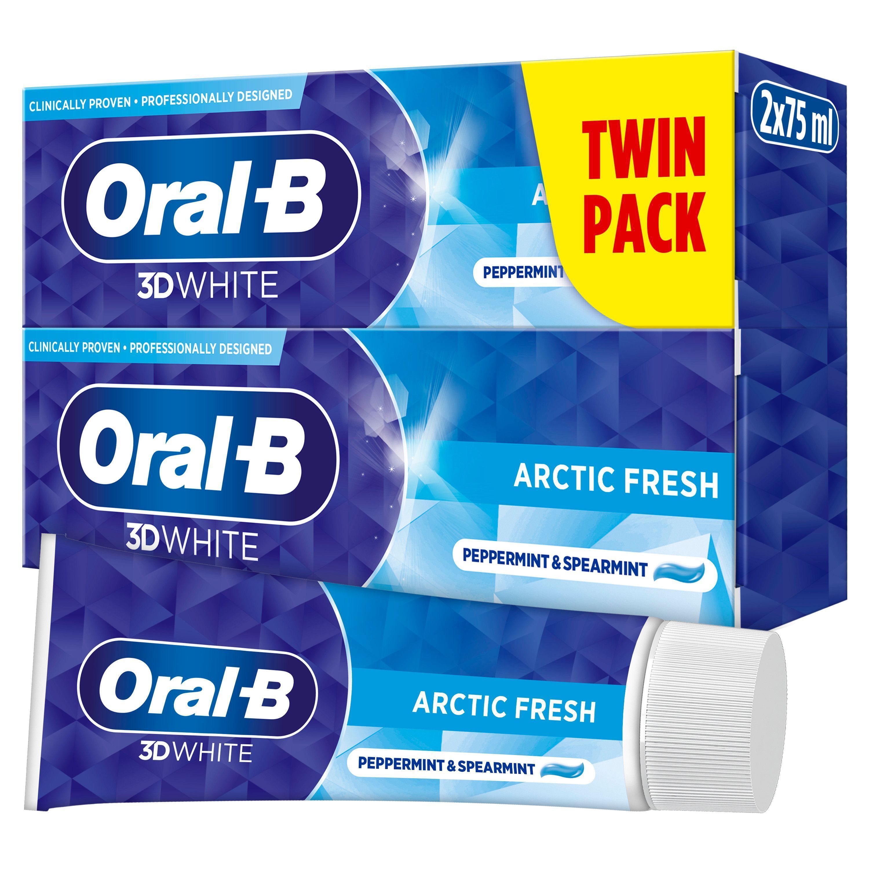 Oral B – 3D White Arctic Fresh Tannkrem – 2×75 ml v:6192972 Oral B – 3D White Arctic Fresh Tannkrem – 2×75 ml v:6192972
