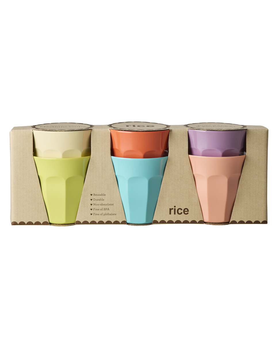 Rice - Melamine Cups - Assorted Glory Days Colors - Medium v:4123414