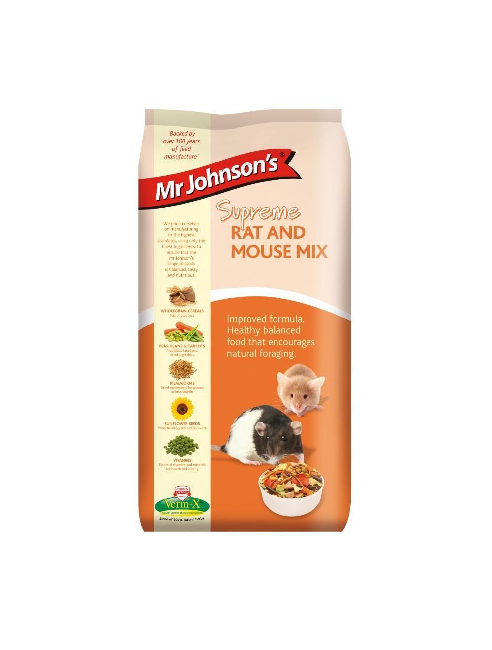 Mr.Johnson - Mr.J Supreme Rat & Mouse mix 15kg - (815-240) - Gratis frakt v:2166864
