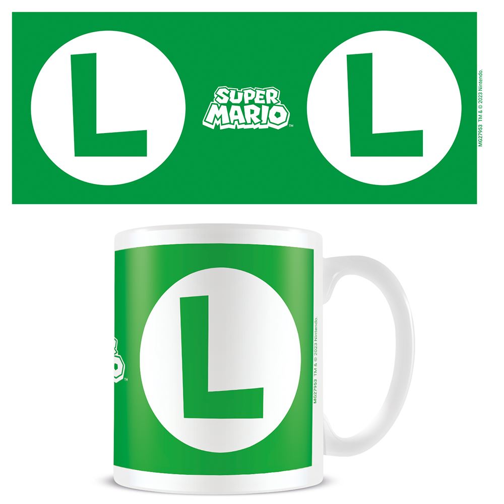 Nintendo - Super Mario Luigi Initial White Pod Mug - White v:1586759