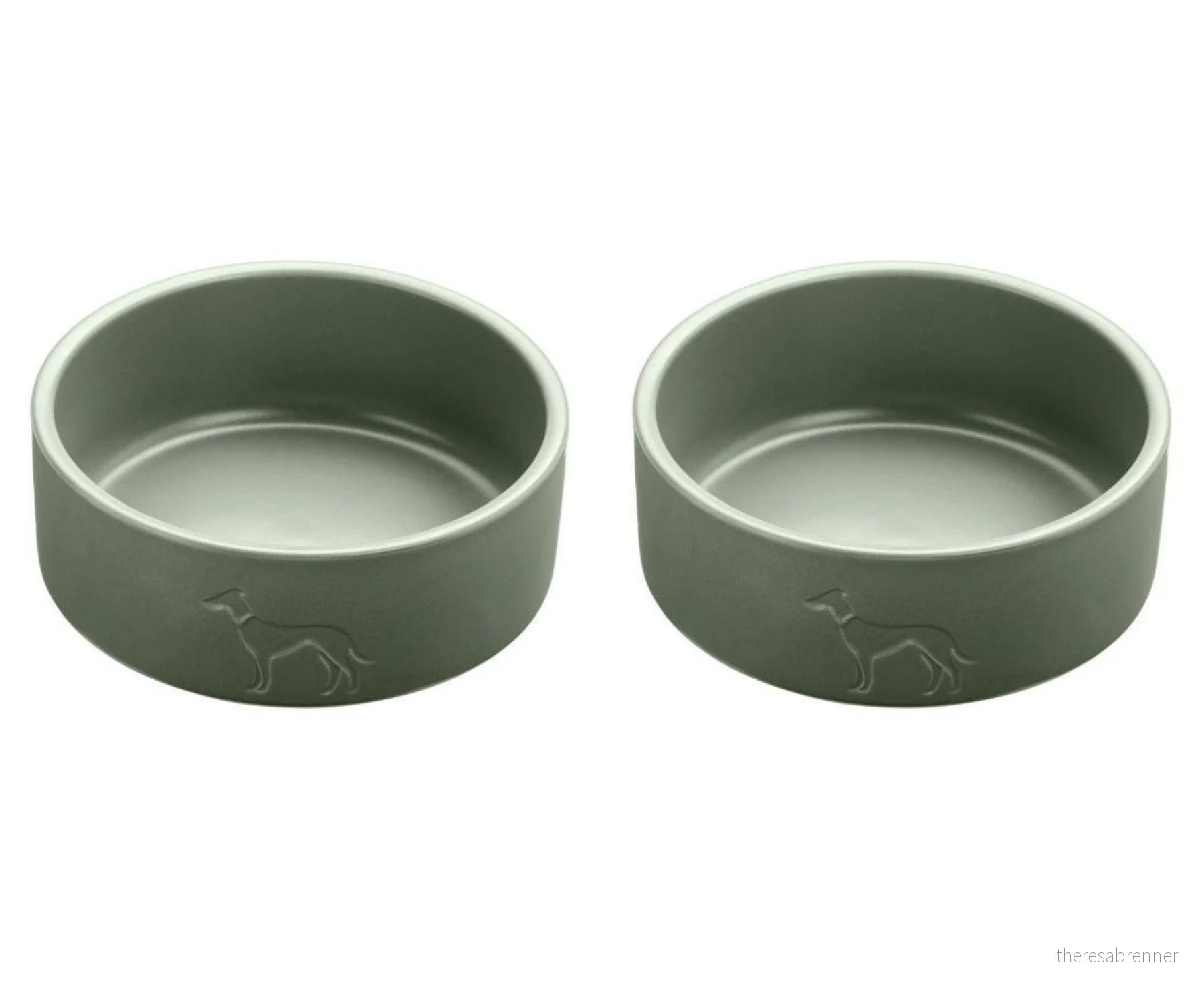 Hunter - 2 x Dog bowl ceramic Osby 1100 ml, khaki v:7774411