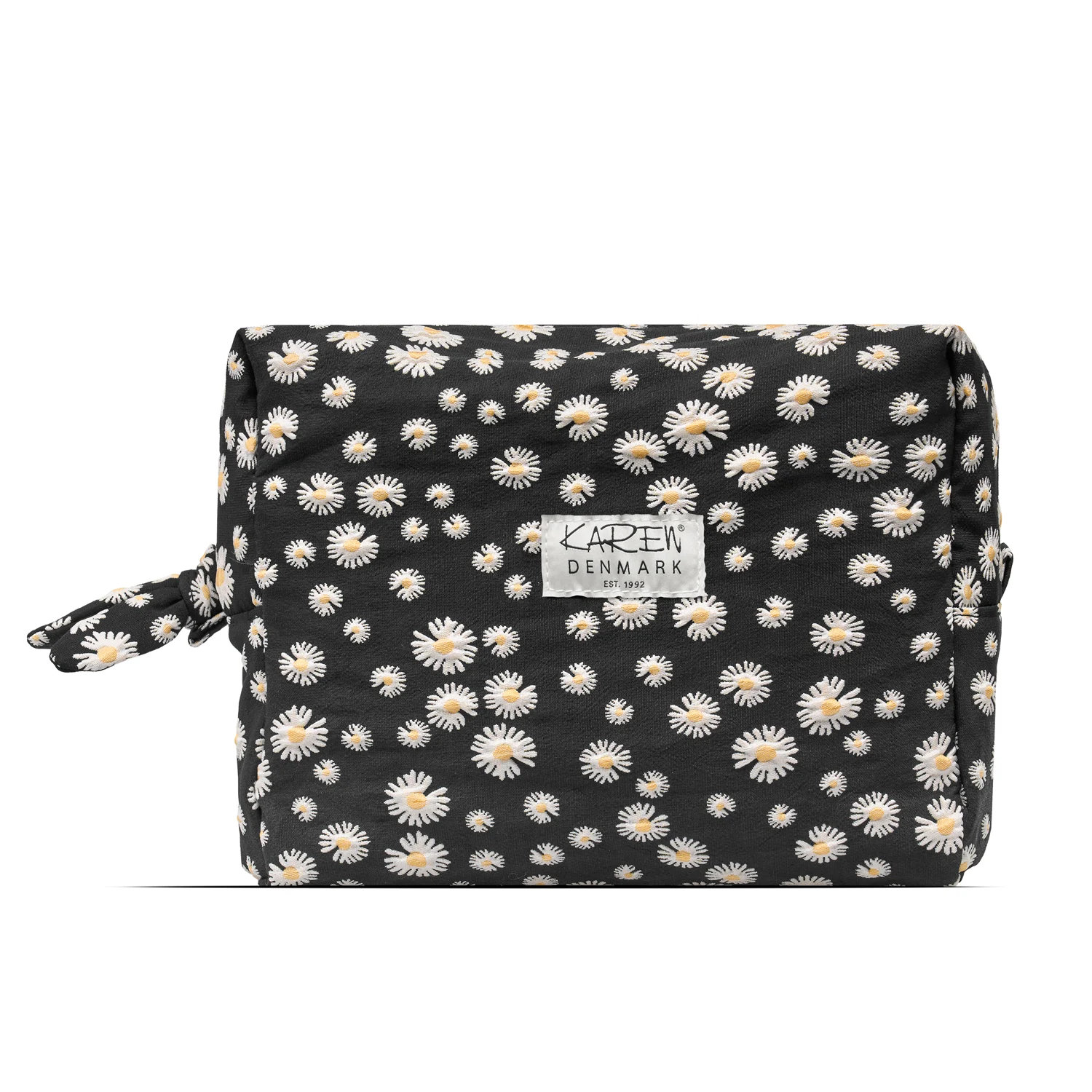 Karen – Stor toalettmappe med broderte tusenfryd – Svart – Large v:1278636 Karen – Stor toalettmappe med broderte tusenfryd – Svart – Large v:1278636