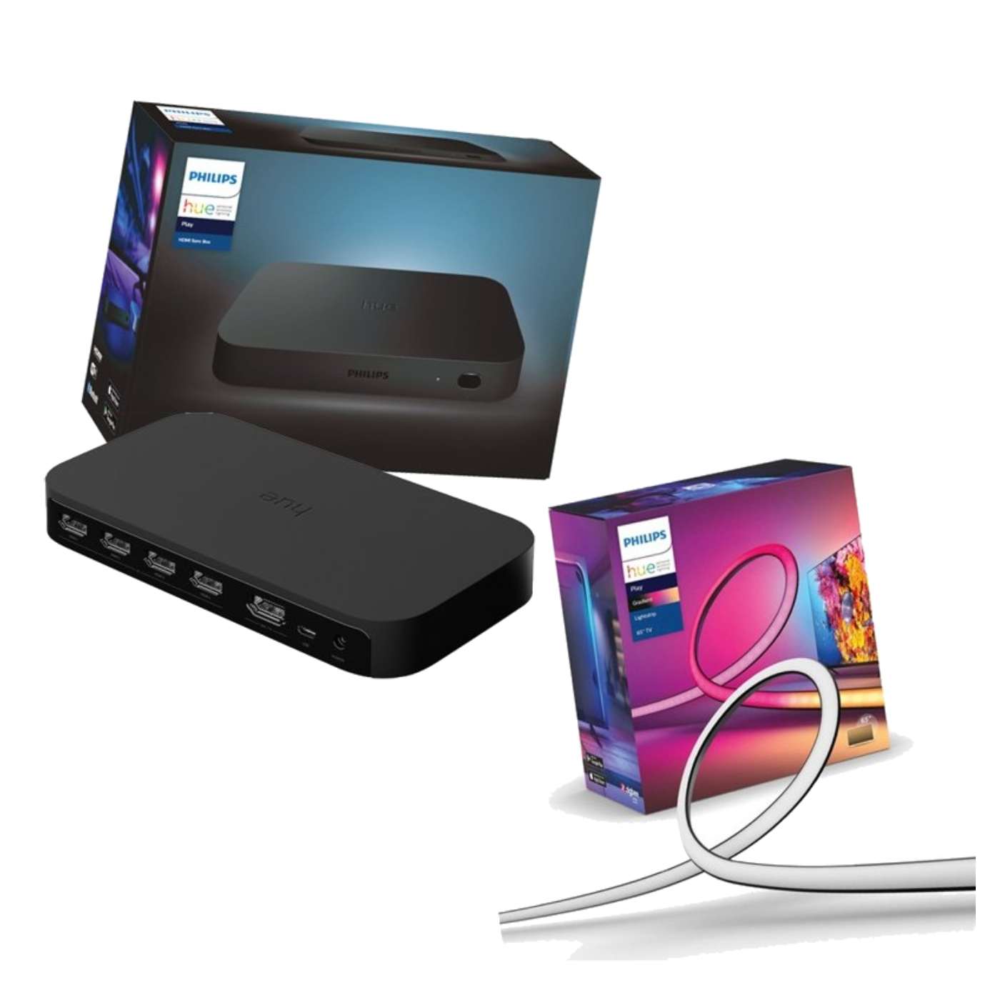 Philips Hue Gradient Lightstrip for TV 55" & HDMI Sync Box Gen 2 (8K) – Pakke - Gratis frakt v:4969249
