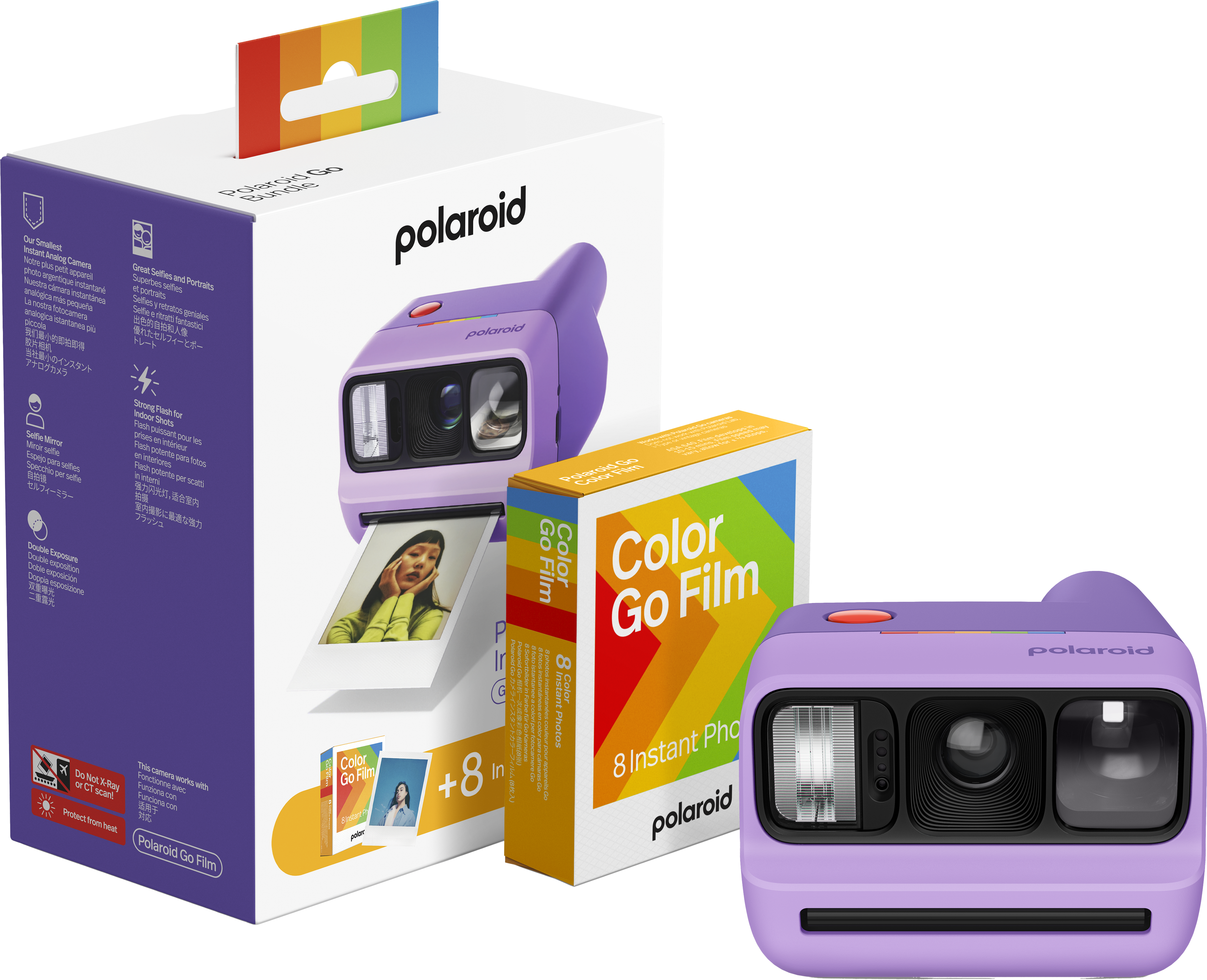 Polaroid - Go Gen 3 + Color Film Bundle (8 Photos) - Purple - Gratis frakt v:9371545