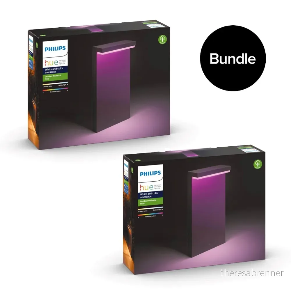 Philips Hue – 2x Nyro Utendørs Sokkel Lampe – White & Color Ambiance – Pakke – Gratis frakt v:5751860 Philips Hue – 2x Nyro Utendørs Sokkel Lampe – White & Color Ambiance – Pakke – Gratis frakt v:5751860