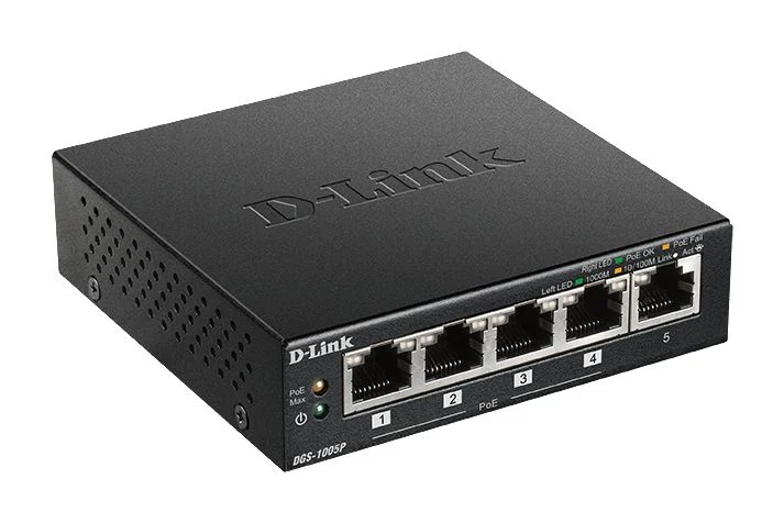 D-link - 5-Port Desktop Gigabit PoE+ DGS-1005P/E - Gratis frakt v:6321202