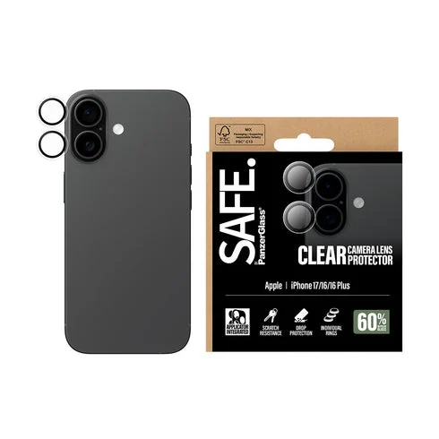 PanzerGlass - SAFE. Kameralinsebeskytter Transparent - iPhone 17/16/16 Plus v:4312067