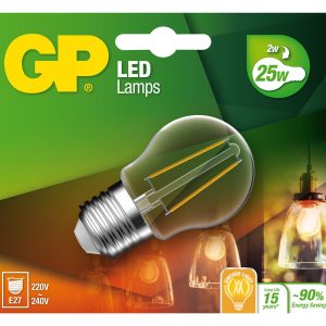 GP – LED Lamp Filament Mini Globe, E27, 2W (25W), 250lm v:1416033