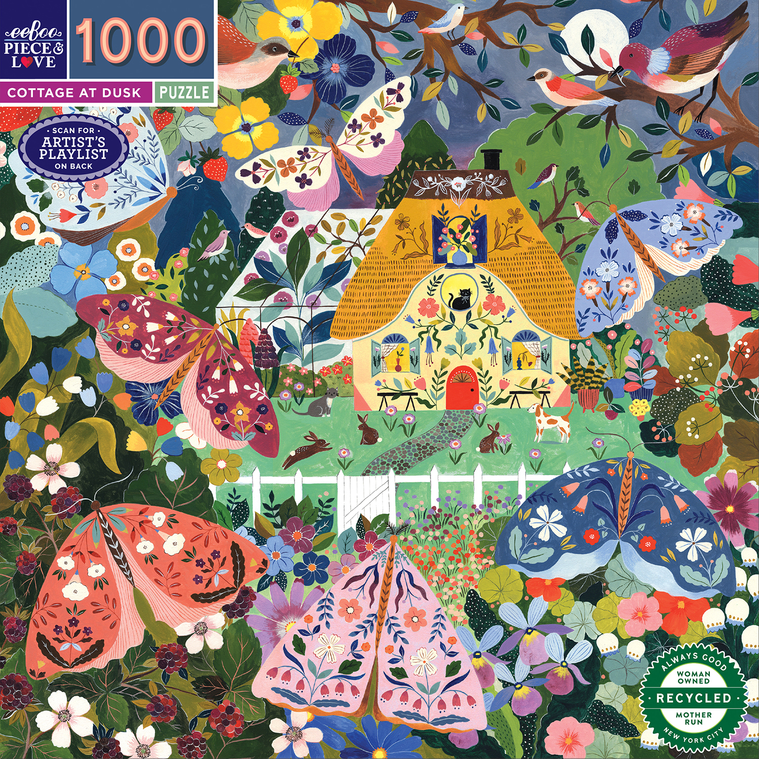 Eeboo - Puzzle 1000 pcs - Cottage at Dusk (EPZT511) v:6198384