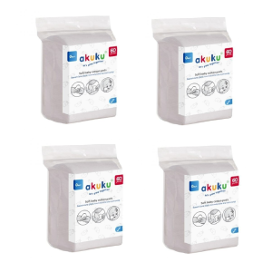 Akuku – Soft Baby Cotton Care Pads – 4 x 60 pc – 9×11 cm – Bundle v:5358501 Akuku – Soft Baby Cotton Care Pads – 4 x 60 pc – 9×11 cm – Bundle v:5358501