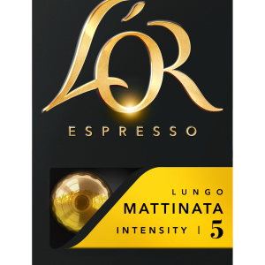 L’OR Aluminium Kaffekapsler – Lungo Mattinata – Intensitet 5 – Elegant & Myk v:5982830