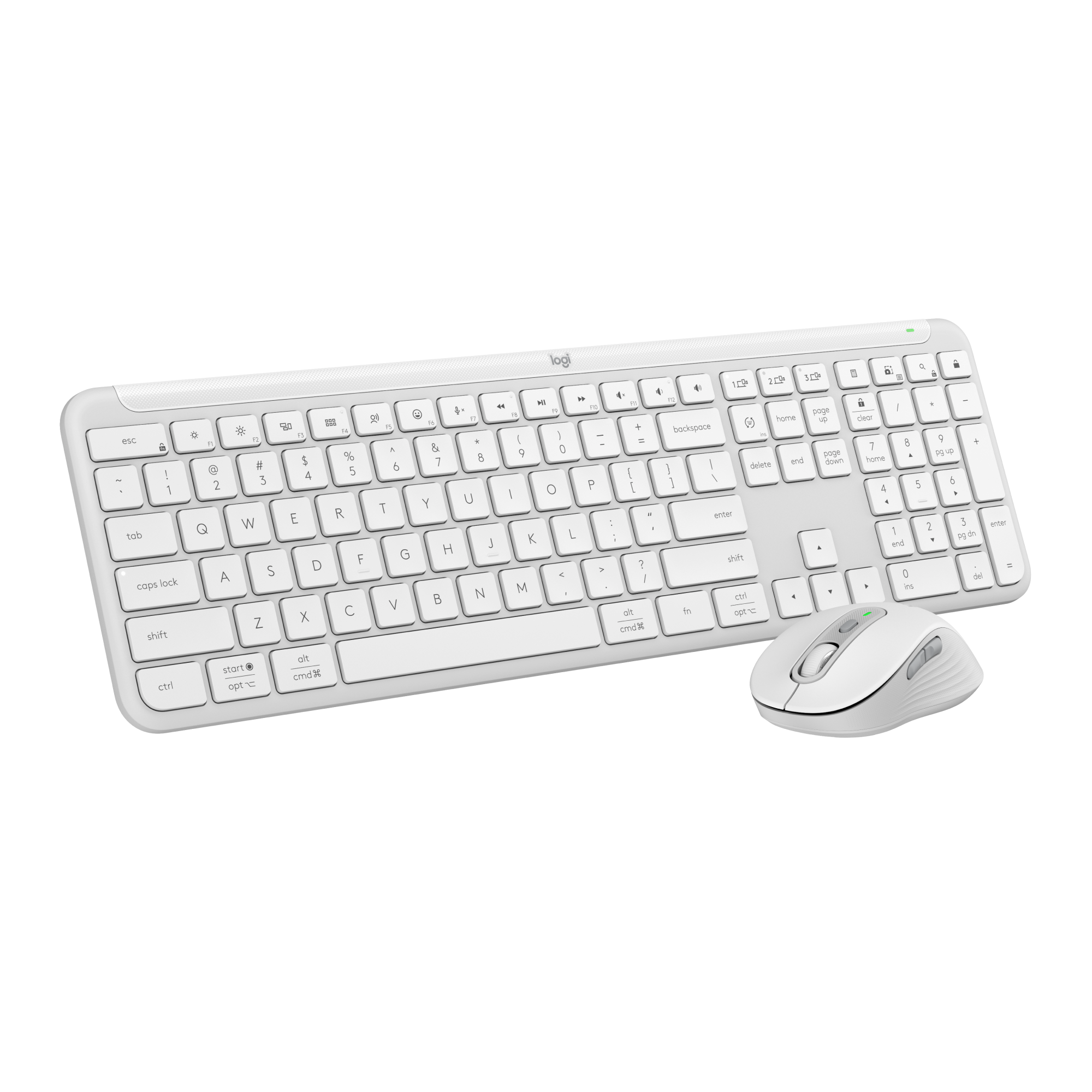 Logitech - Signature Slim Wireless Keyboard and Mouse Combo MK950 Off-White NORDIC - Off-White - Gratis frakt v:9241663