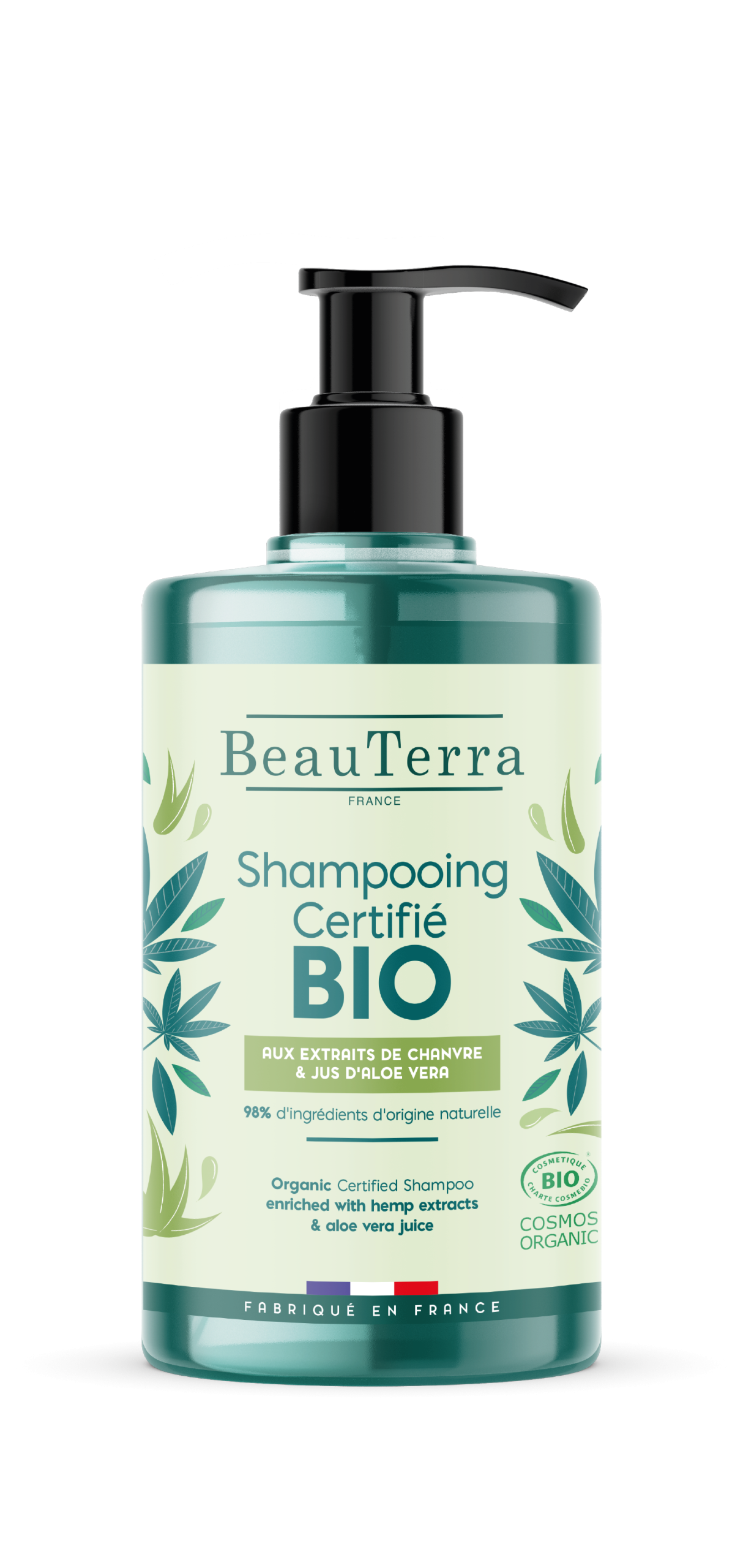 BeauTerra - Organic Shampoo with Hemp and Aloe Vera - 750 ml v:5922655