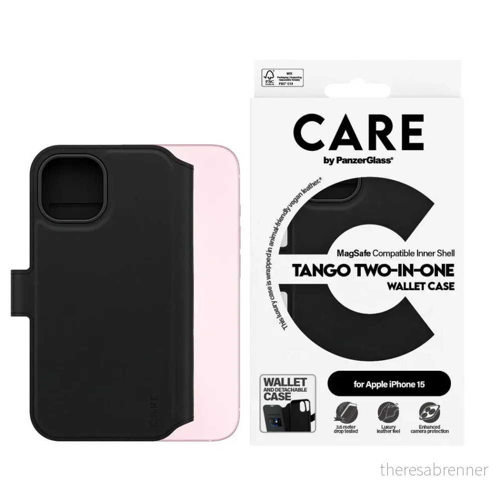 CARE By PanzerGlass - Case 2in1 Wallet - iPhone 15 - Black v:3070082