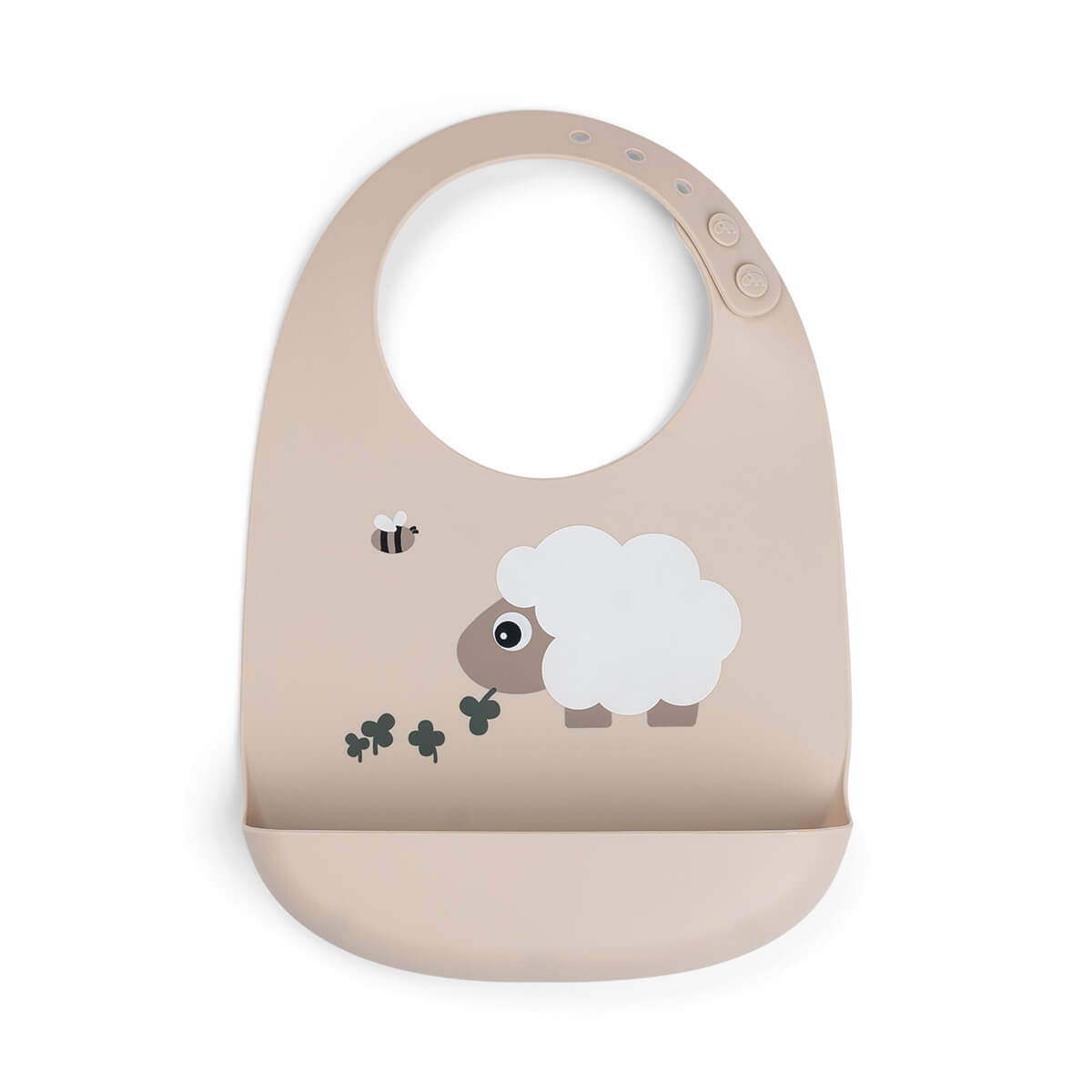 Done by Deer - Silicone bib - Sheepy Sand - 27 x 19 x 4 cm v:5522584