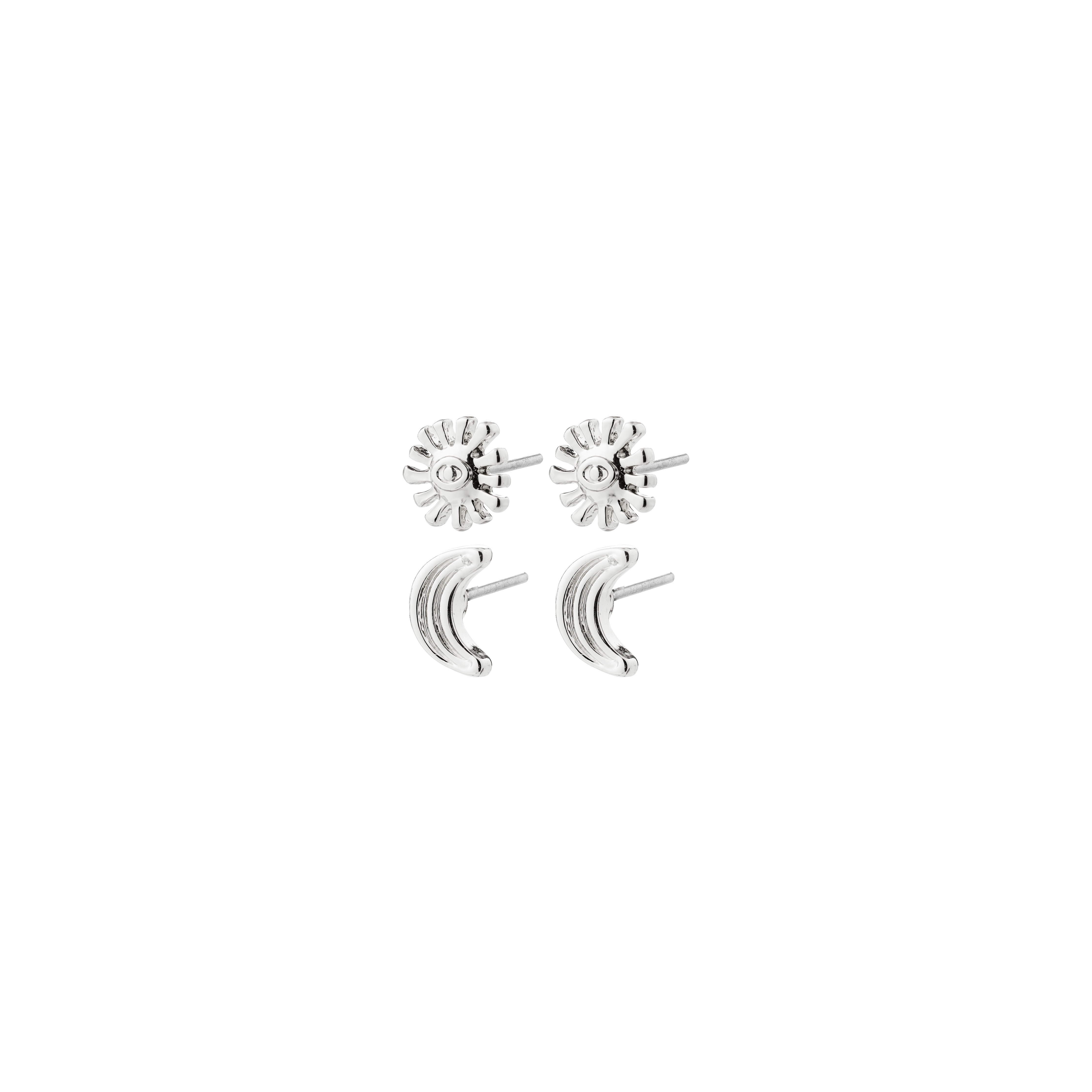 PILGRIM - MISHA Earrings, 2-in-1 Set - Silver-Plated - 60 mm v:8826965