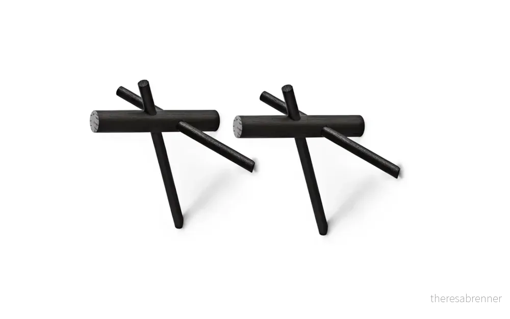 Normann Copenhagen - Sticks Knagger - Sett av 2 - Sort - Black v:5362520