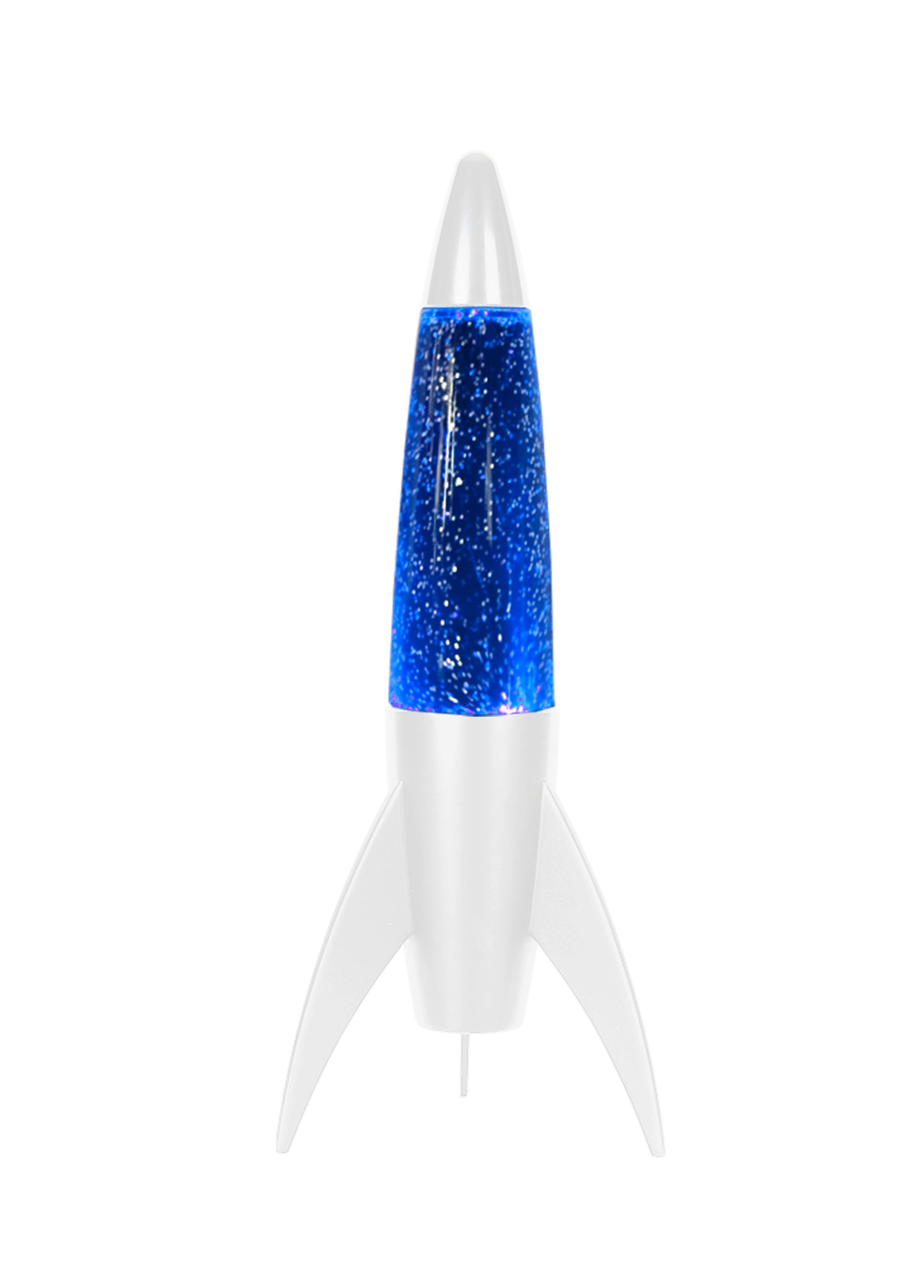 iTotal - Rocket Glitter Lamp - White Base and Blue Light - 36 cm v:8278977