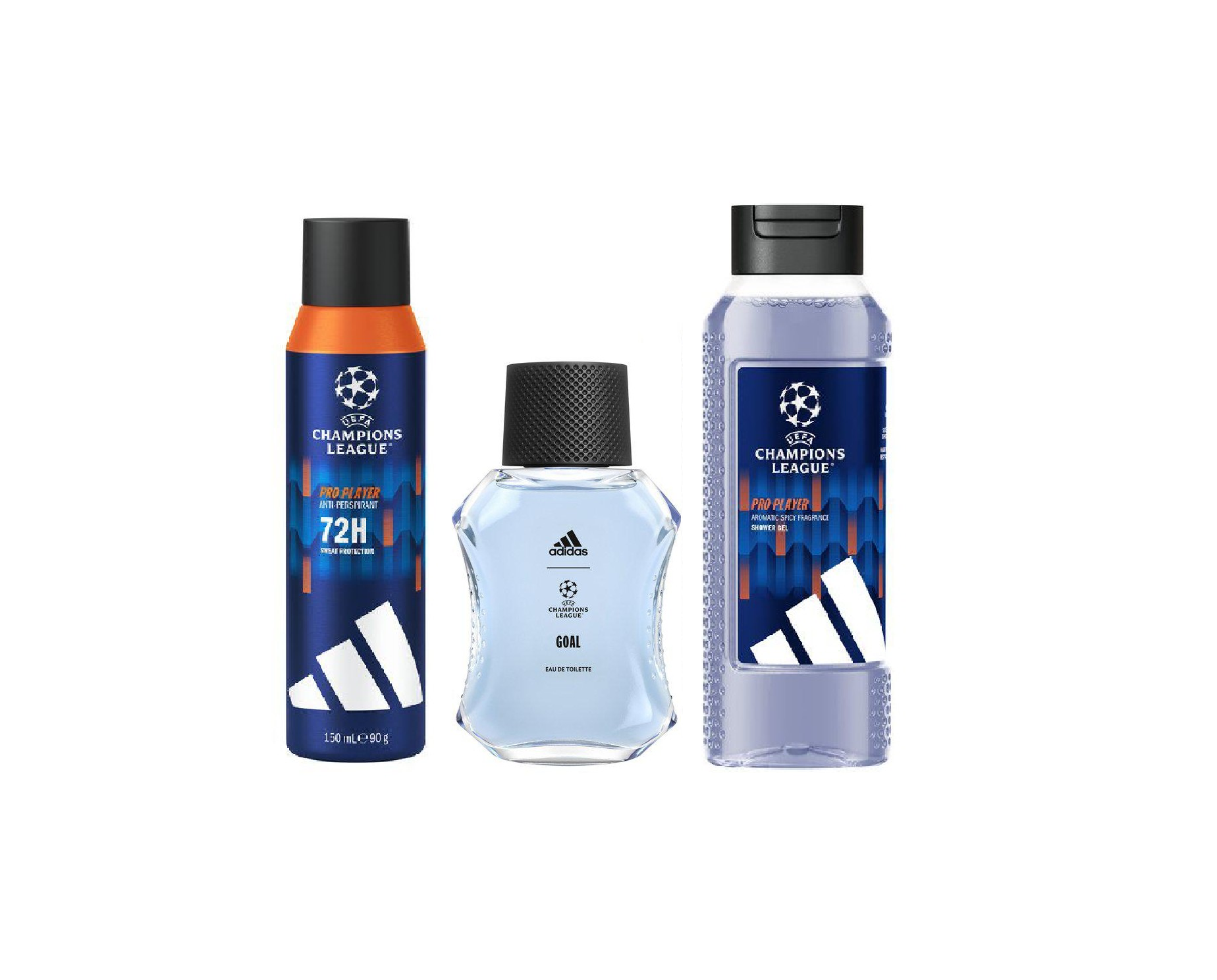 Adidas - UEFA Champions League Anti-Perspirant Deo Spray 150 ml + Eau De Toilette 50 ml + Shower Gel 250 ml v:1656532