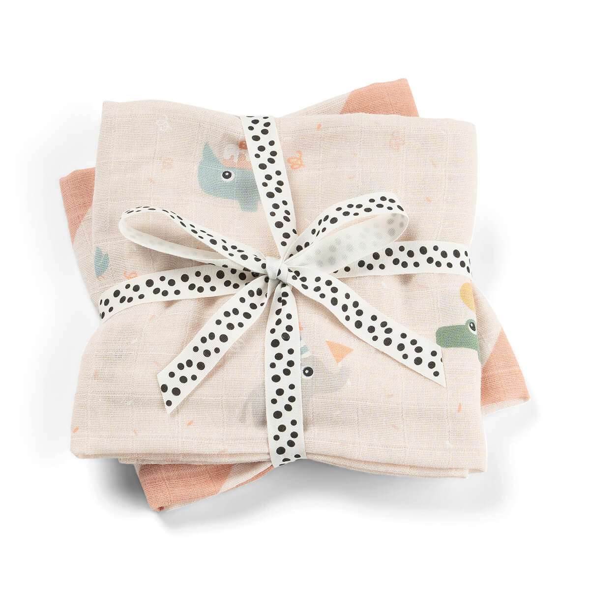 Done by Deer – Burp cloth 2-pack Celebration – Powder – 65 x 65 cm v:8620400