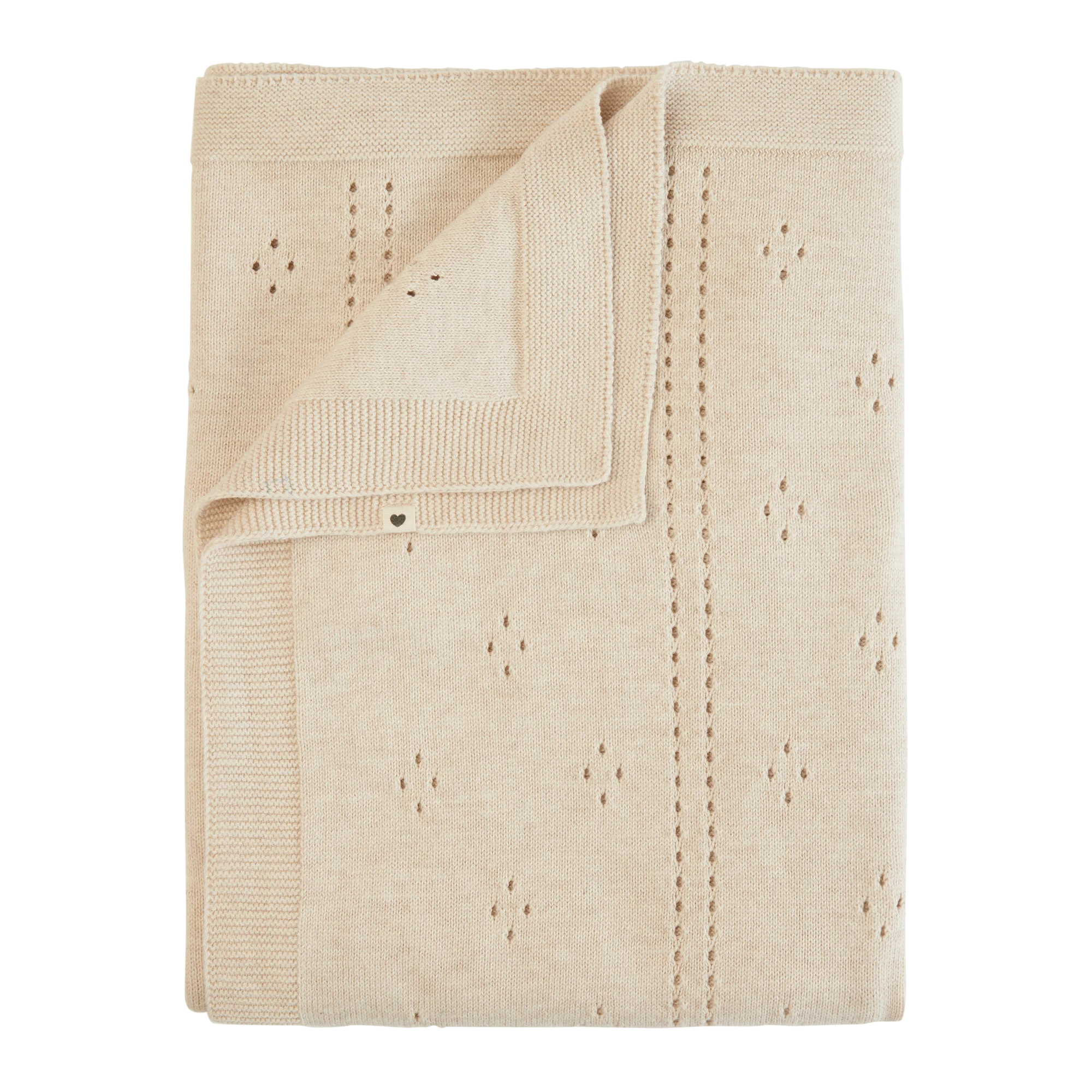 BIBS - Knitted Blanket Pointelle - Ivory - 70x100cm v:1406184
