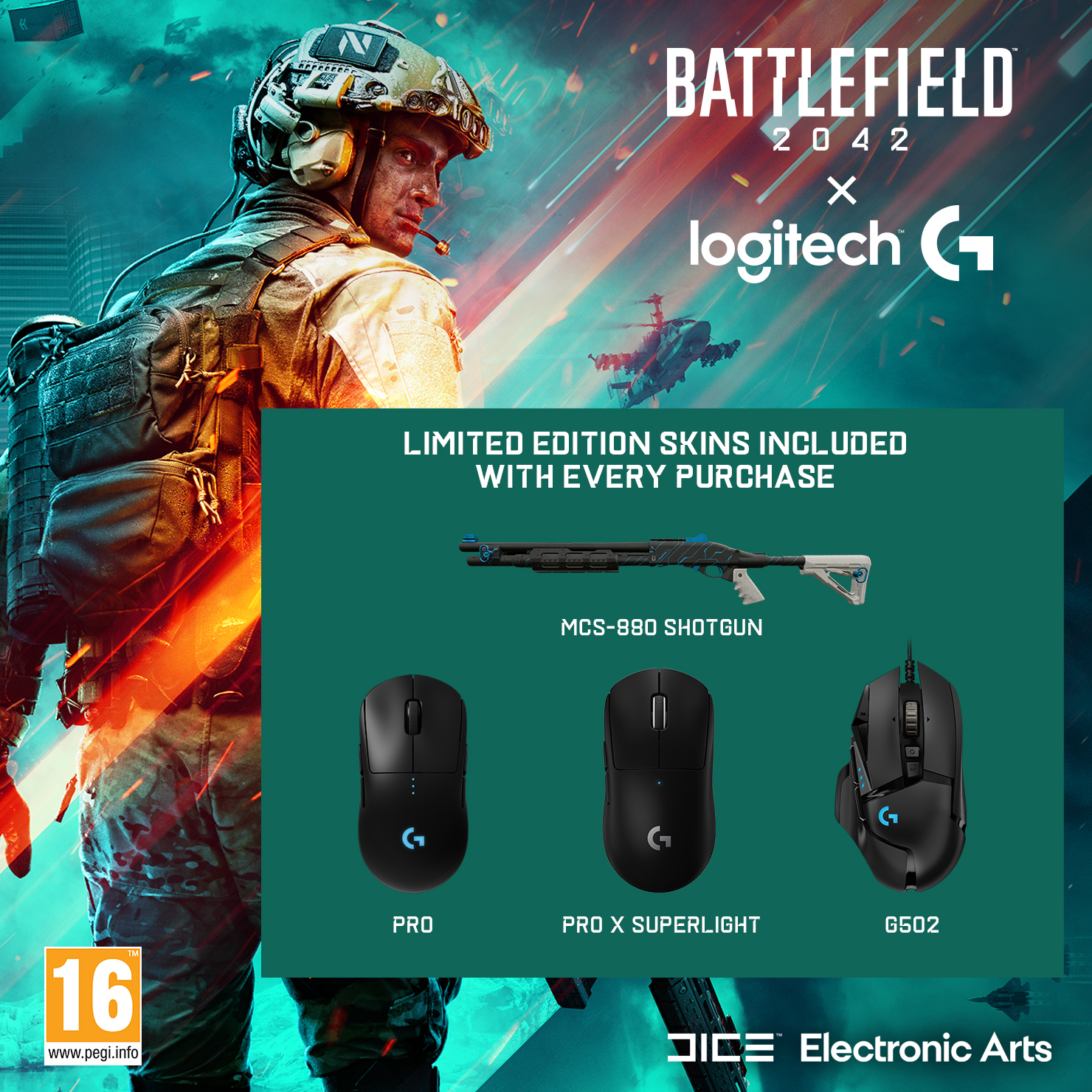 Logitech – G PRO Wireless Gaming Mouse +Battlefield PC SKIN bundle – Gratis frakt v:8113107