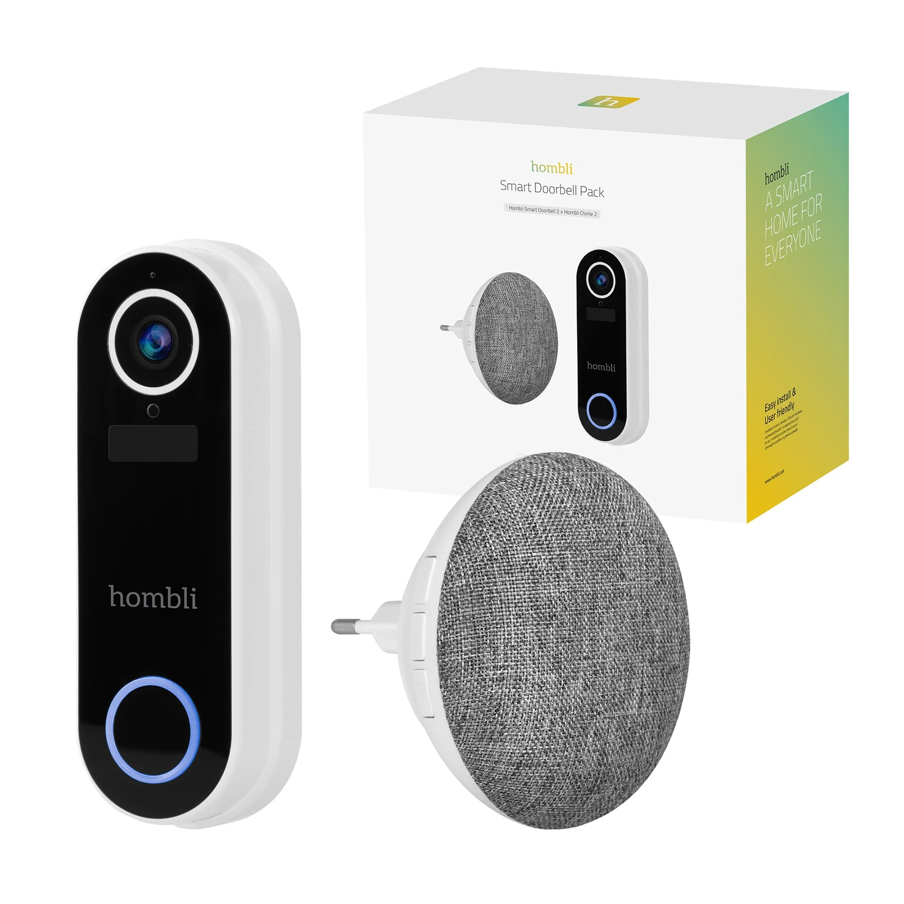 Hombli - Smart Doorbell 2 Promo Pack (Doorbell 2 + Chime 2) White - Gratis frakt v:9349951