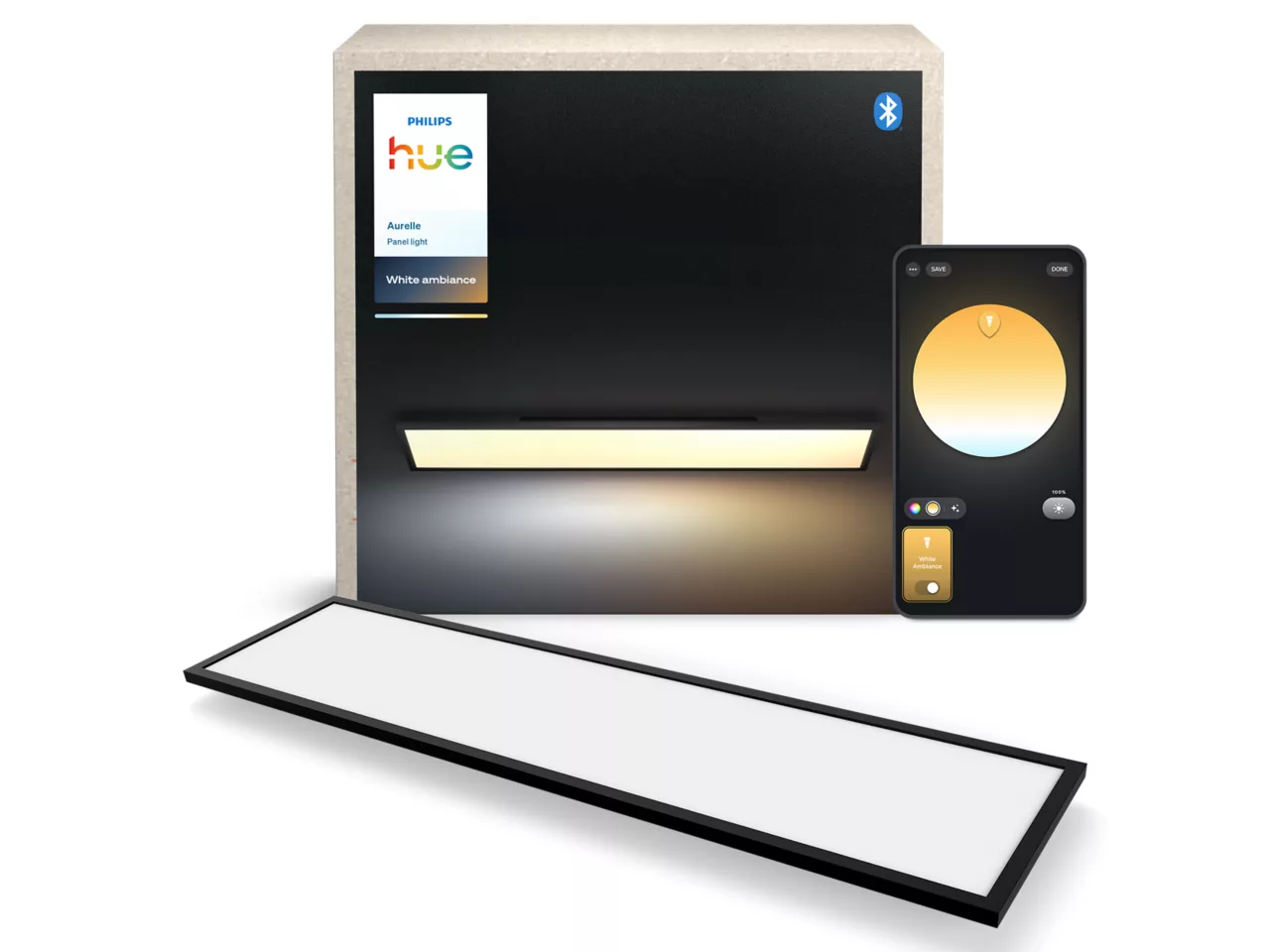 Philips Hue Aurelle – Kvadratisk takpanel SQ L – White Ambiance (Hvit, uten dimmer) - Gratis frakt v:8170145